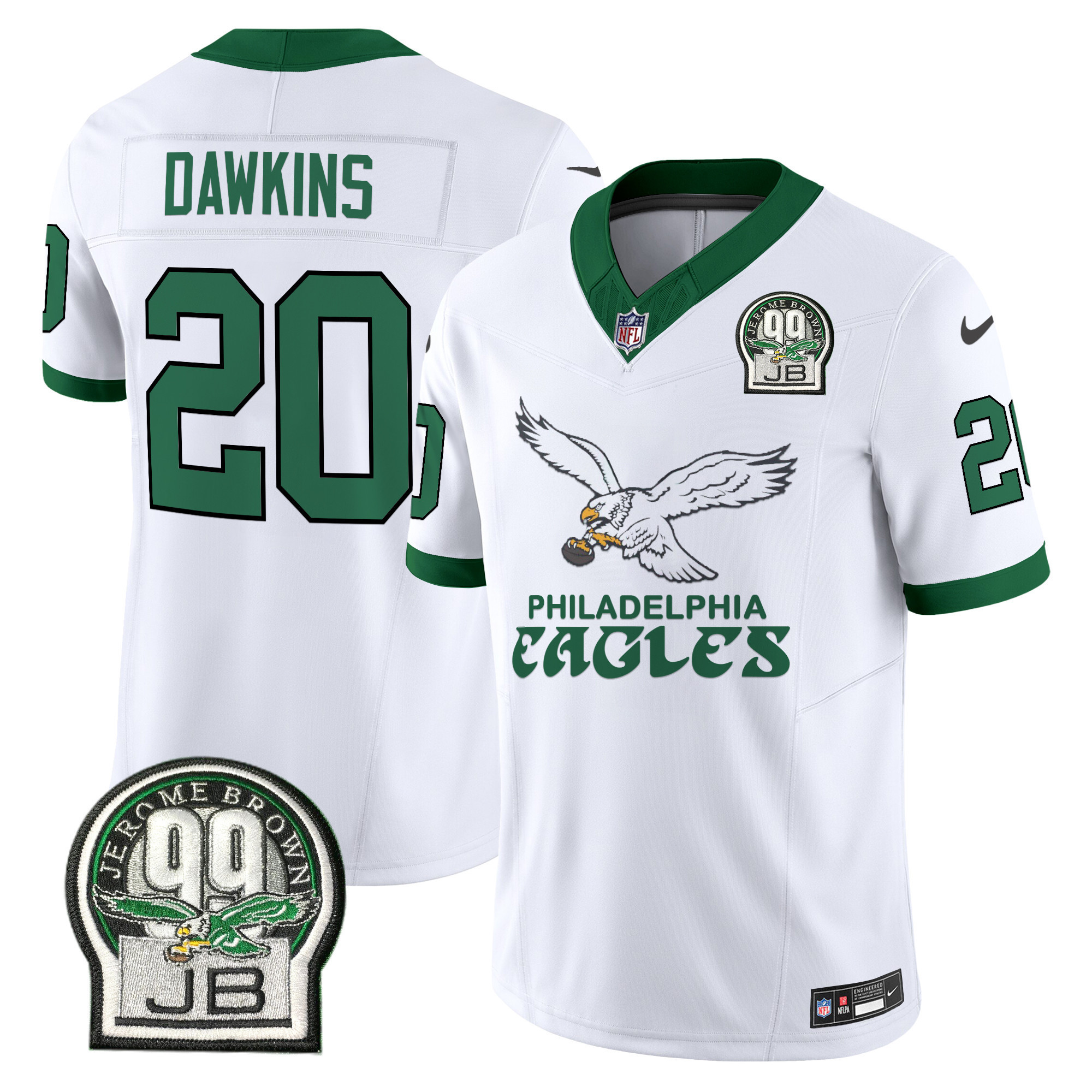 Brian Dawkins Men's Philadelphia Eagles Kelly Green Vapor Limited Kelly White Jersey - All Stitched