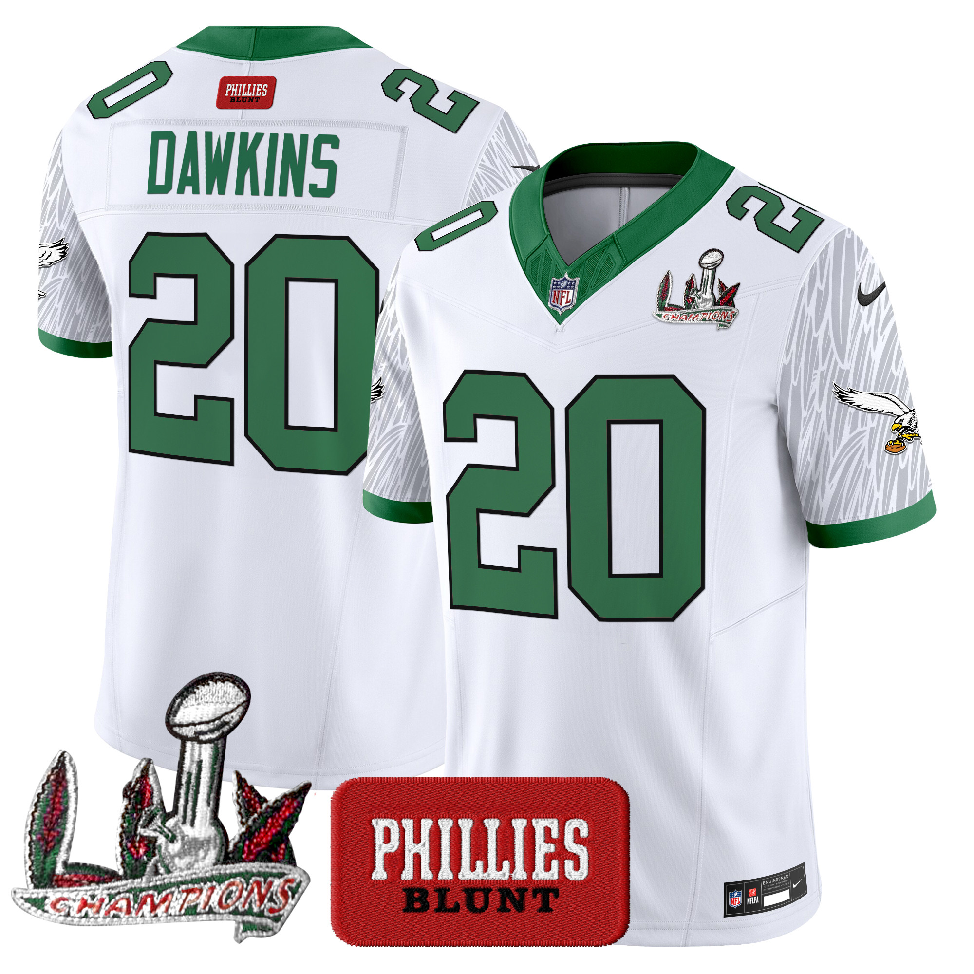 Brian Dawkins Men's Philadelphia Eagles Phillies Blunt Vapor Limited Jersey - Stitched White Jersey - All Stitched