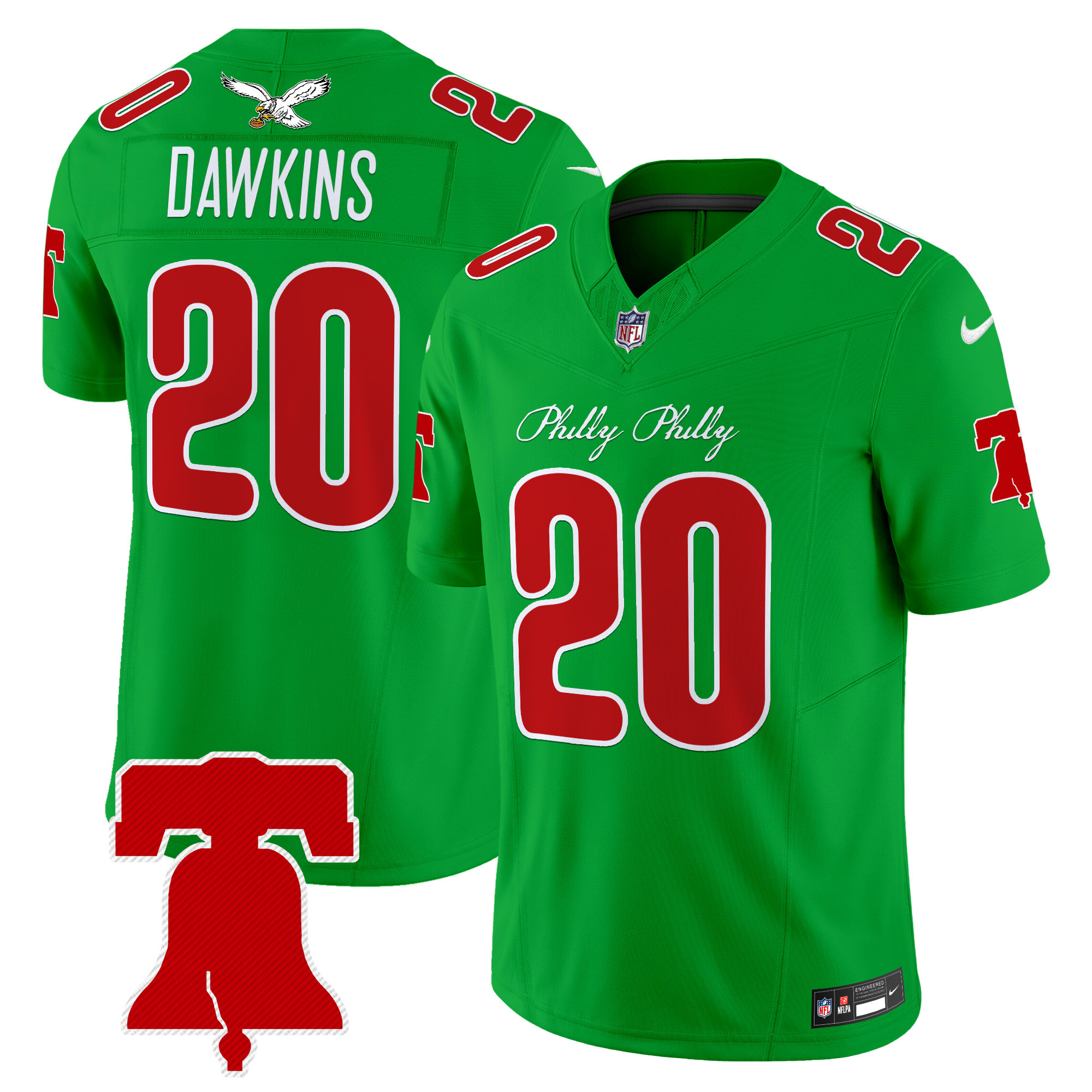 Brian Dawkins Men's Philadelphia Eagles Philly Phanatic Style Vapor Limited Kelly Green Jersey - All Stitched