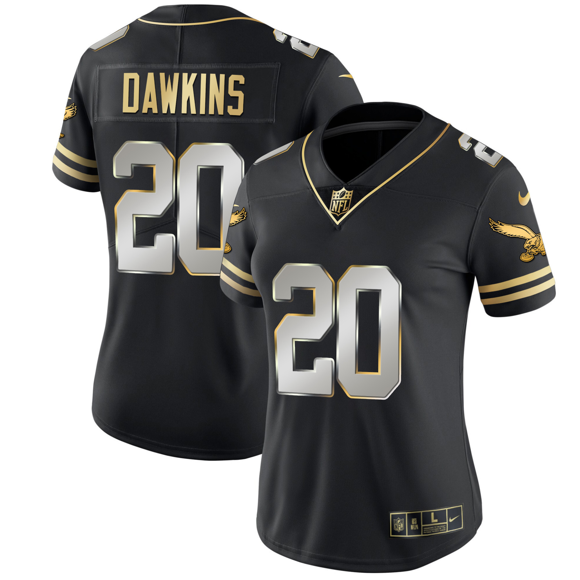 Brian Dawkins Women's Philadelphia Eagles Gold & Kelly Vapor Black Limited Jersey - All Stitched