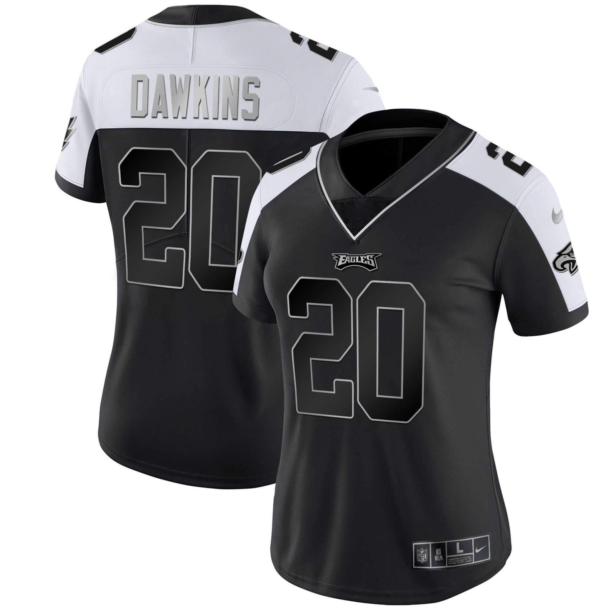 Brian Dawkins Women's Philadelphia Eagles Gold & Split Vapor - All Stitched Alternate Silver Jersey - All Stitched