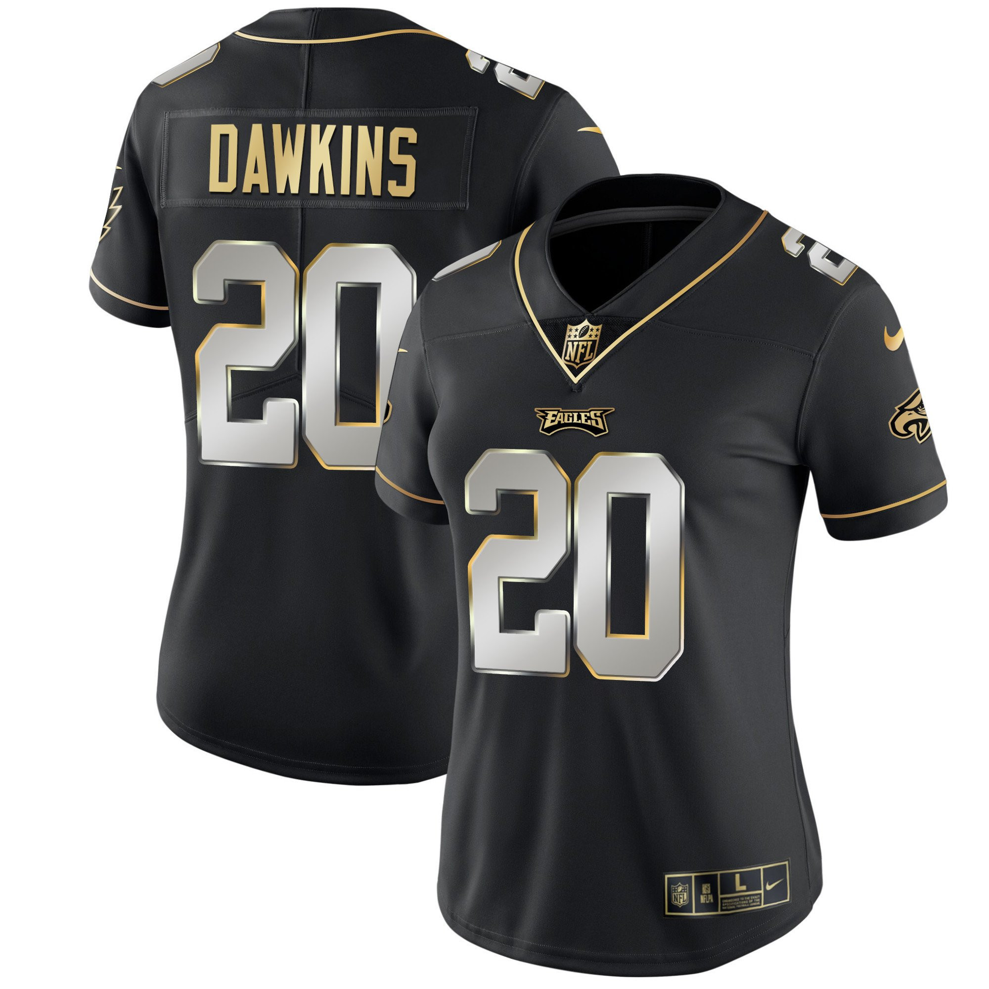 Brian Dawkins Women's Philadelphia Eagles Gold & Split Vapor - All Stitched Black Limited Jersey - All Stitched