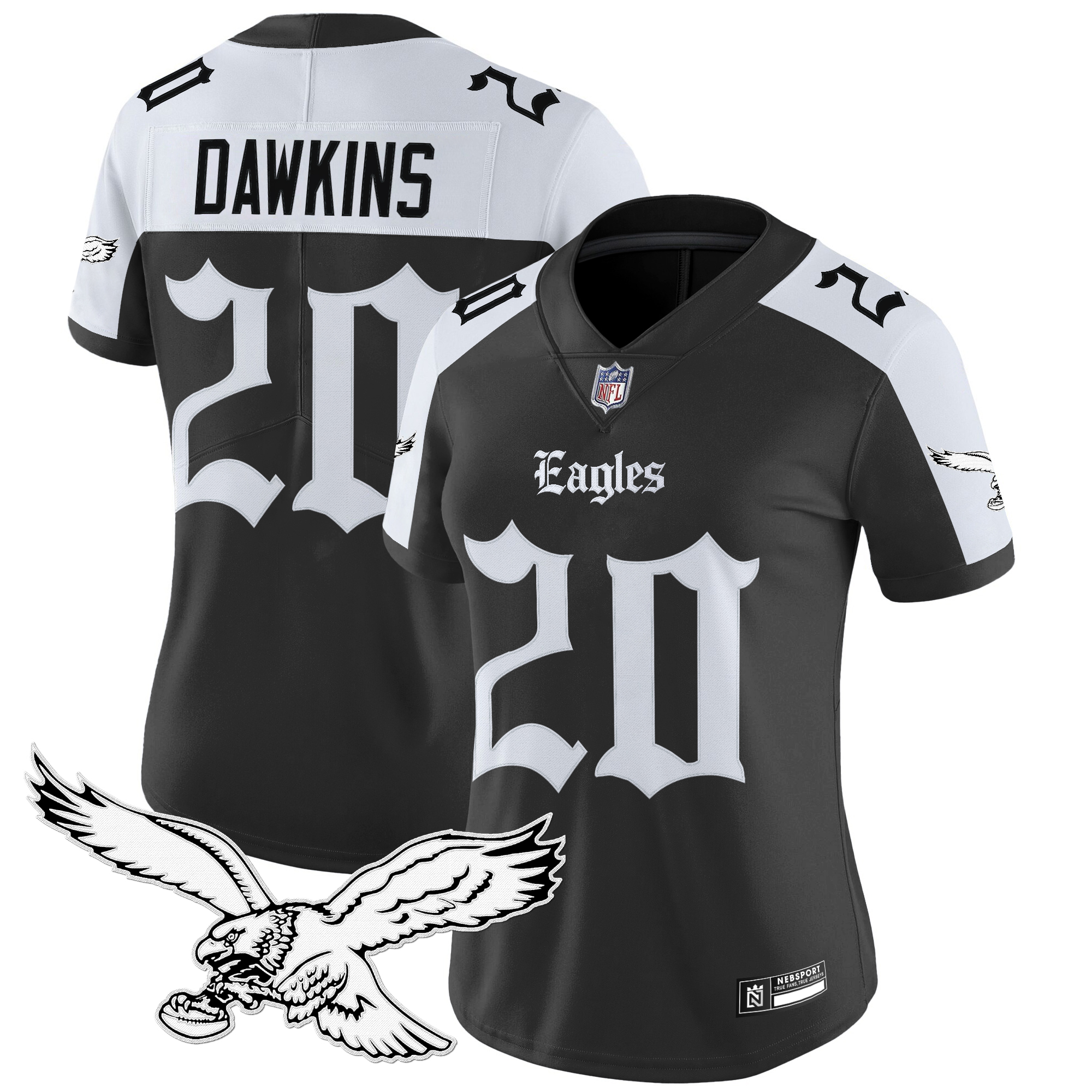 Brian Dawkins Women's Philadelphia Eagles 'Gothic Philly Edition' Vapor Limited Alternate Jersey - All Stitched