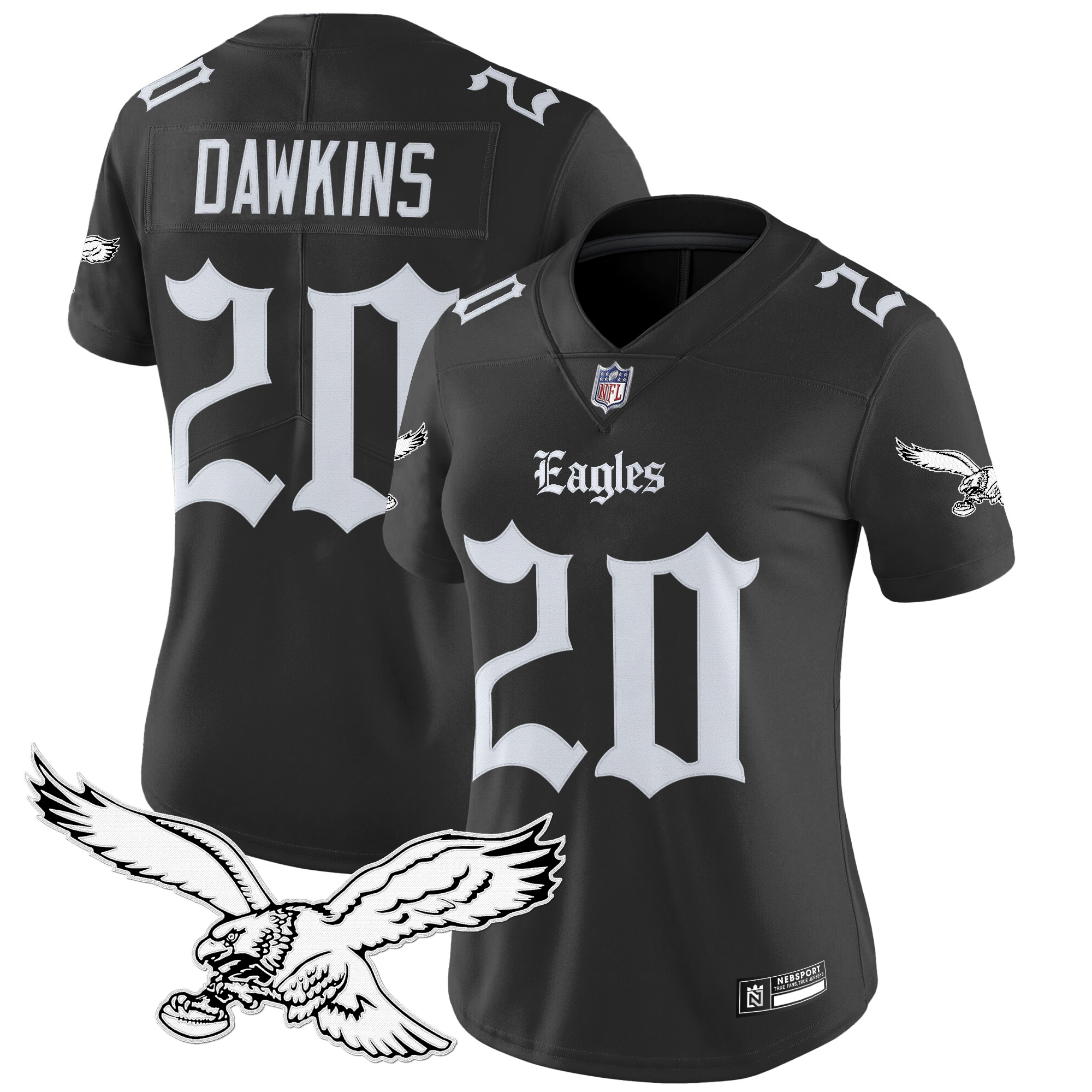 Brian Dawkins Women's Philadelphia Eagles 'Gothic Philly Edition' Vapor Limited Black Jersey - All Stitched