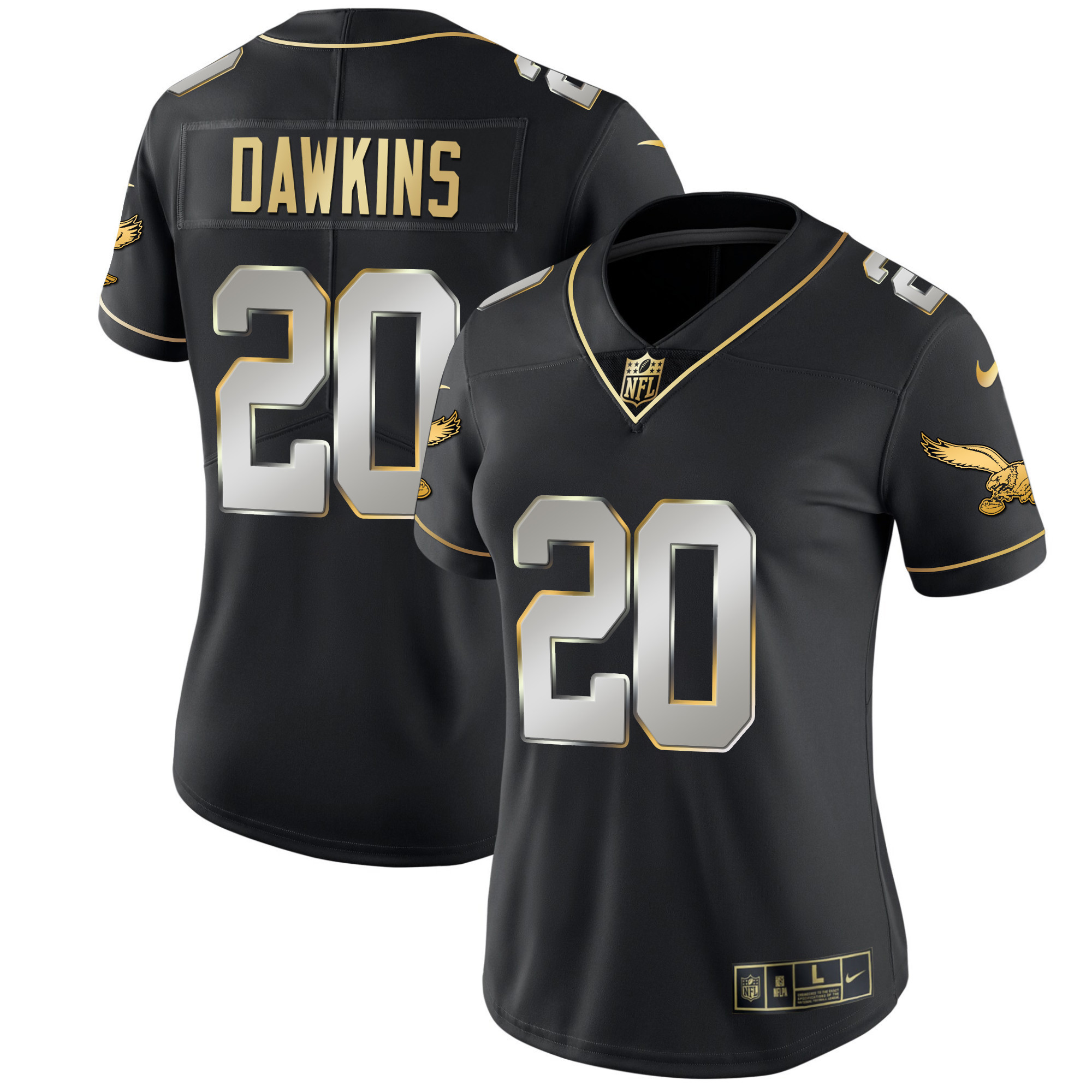 Brian Dawkins Women's Philadelphia Eagles Kelly Green Gold Black Limited Jersey - All Stitched