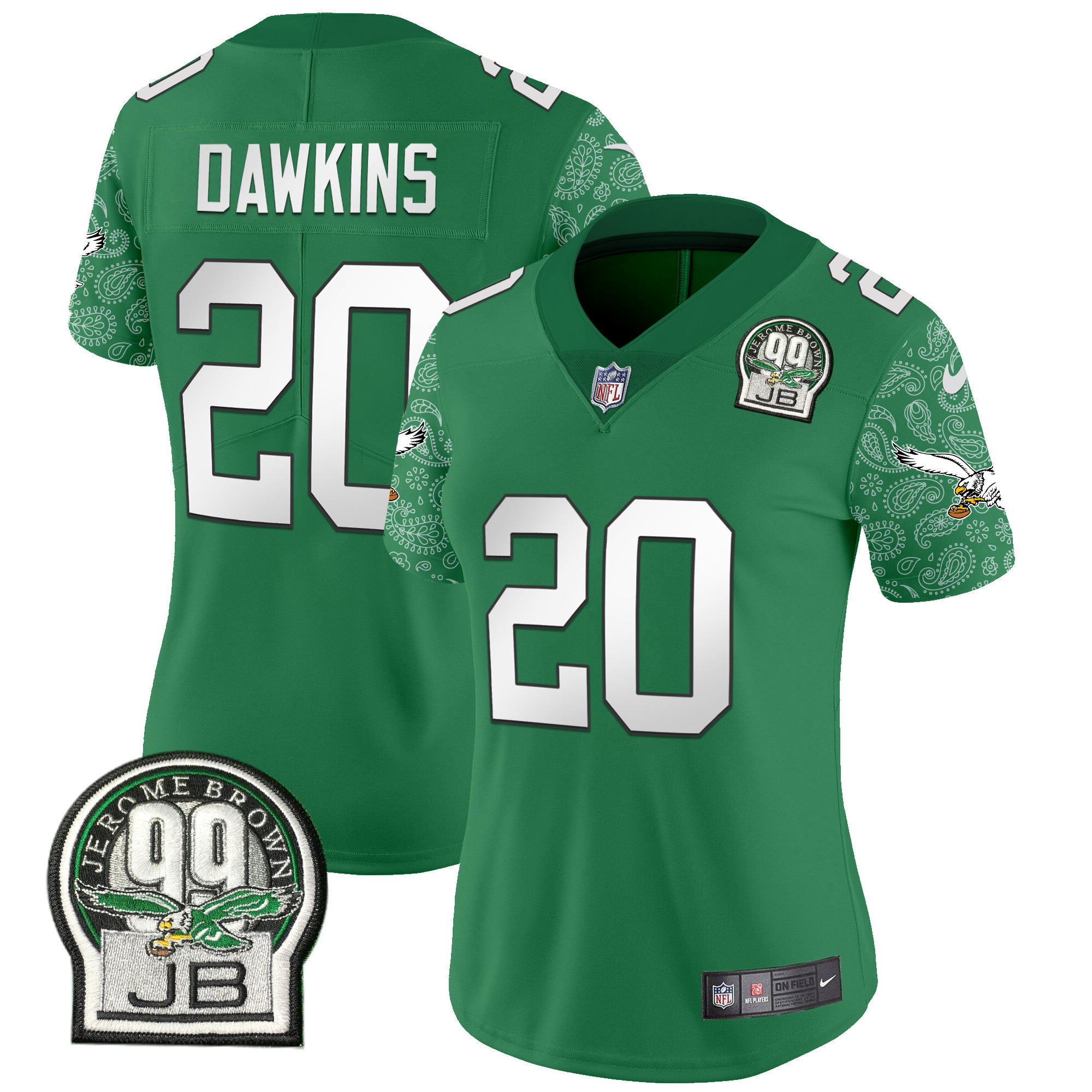 Brian Dawkins Women's Philadelphia Eagles Kelly Green Vapor Limited Kelly Green Jersey - All Stitched