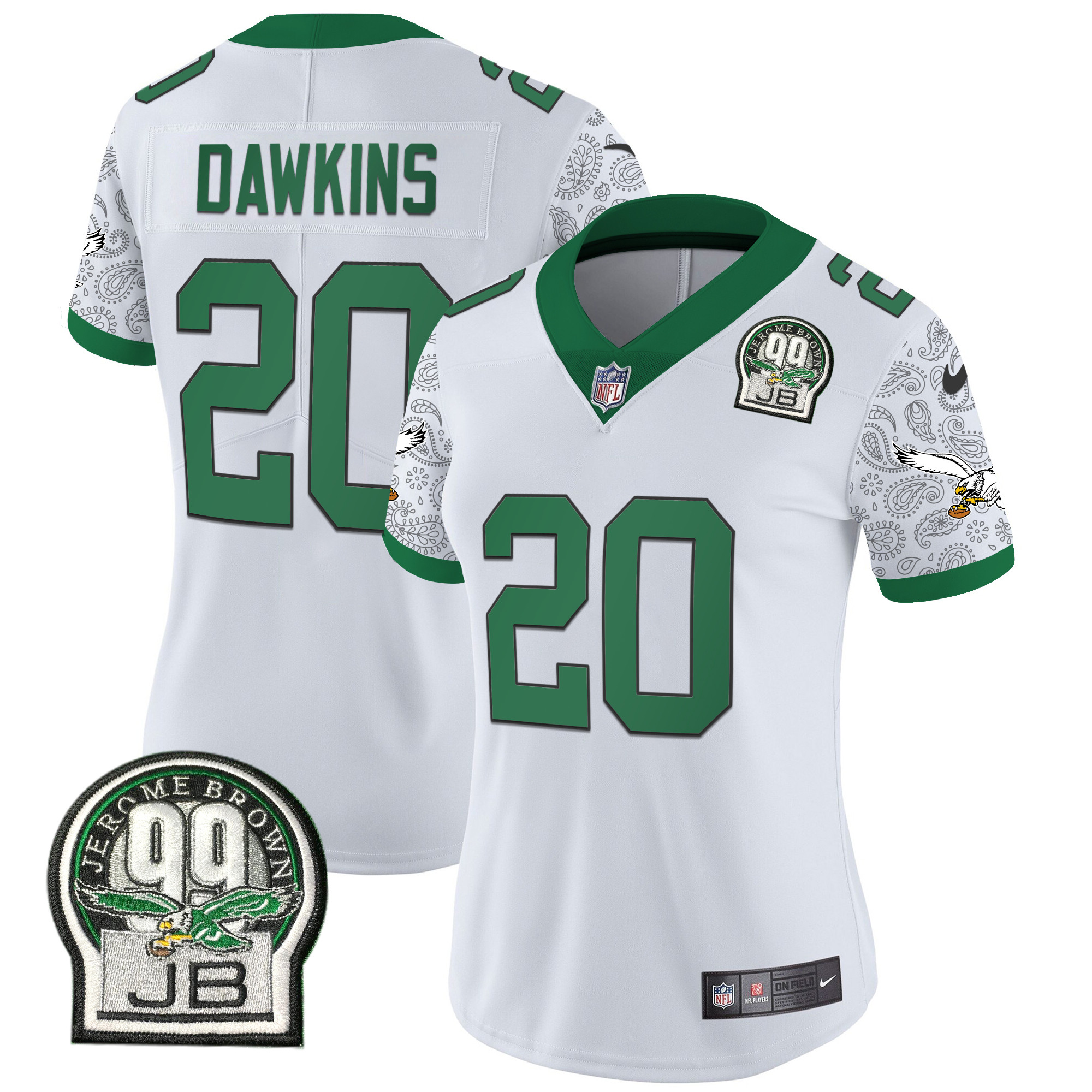 Brian Dawkins Women's Philadelphia Eagles Kelly Green Vapor Limited Kelly White Jersey - All Stitched