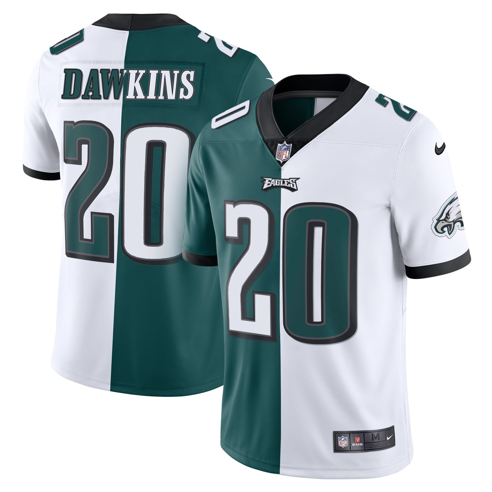 Brian Dawkins Youth's Philadelphia Eagles Gold & Split Vapor - All Stitched Split Jersey - All Stitched