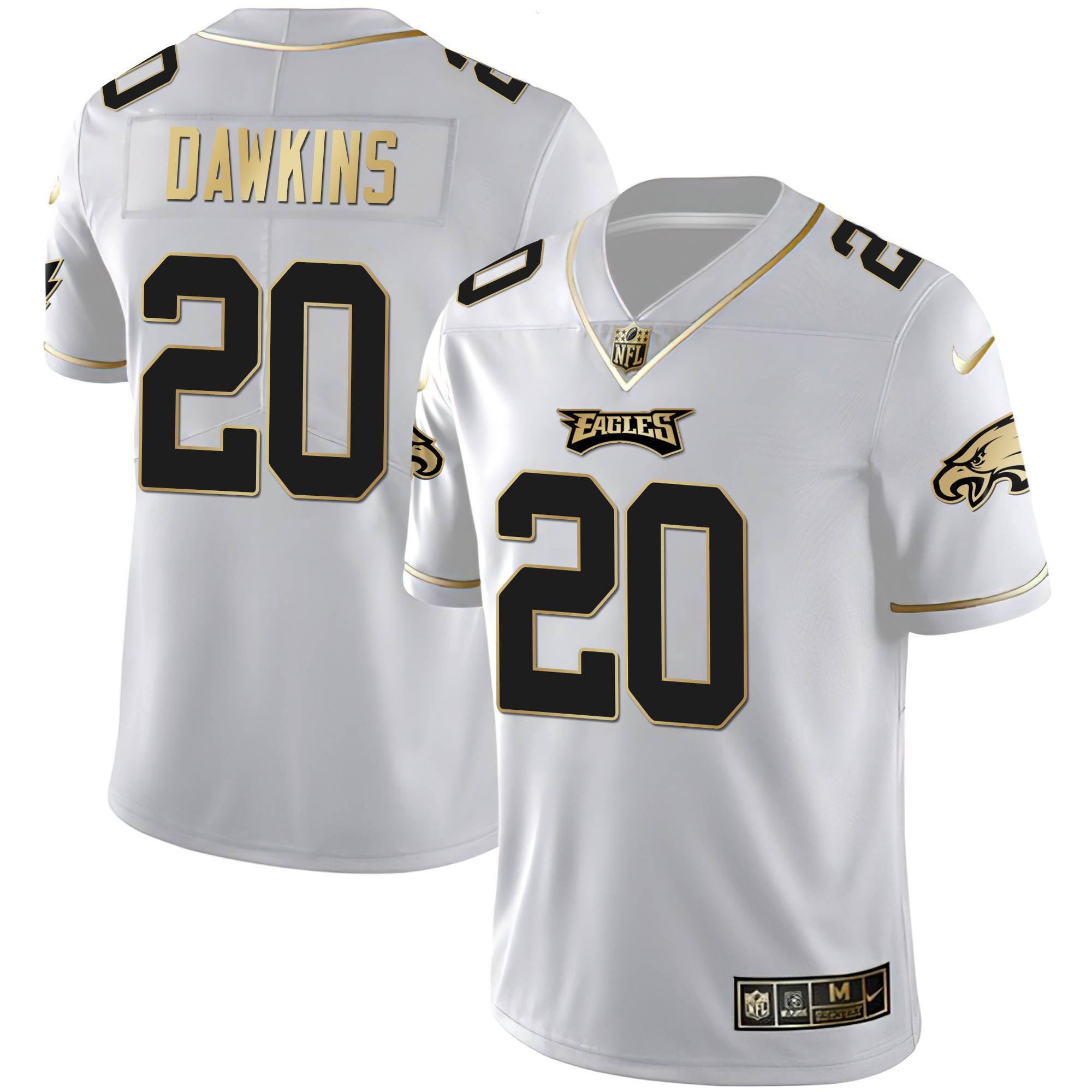 Brian Dawkins Youth's Philadelphia Eagles Gold & Split Vapor - All Stitched White Gold Jersey - All Stitched
