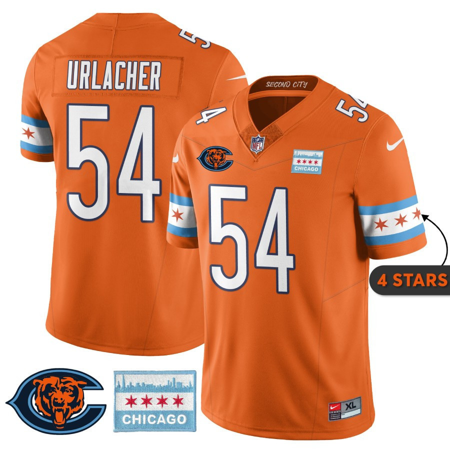 Brian Urlacher MenÃ¢â‚¬â„¢s Chicago Bears City Edition Orange Jersey - All Stitched