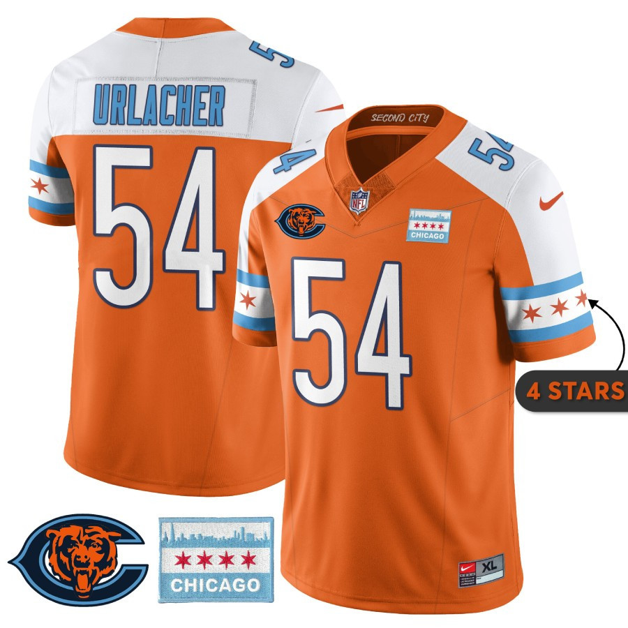 Brian Urlacher MenÃ¯Â¿Â½s Chicago Bears City Edition Orange Alternate Jersey - All Stitched