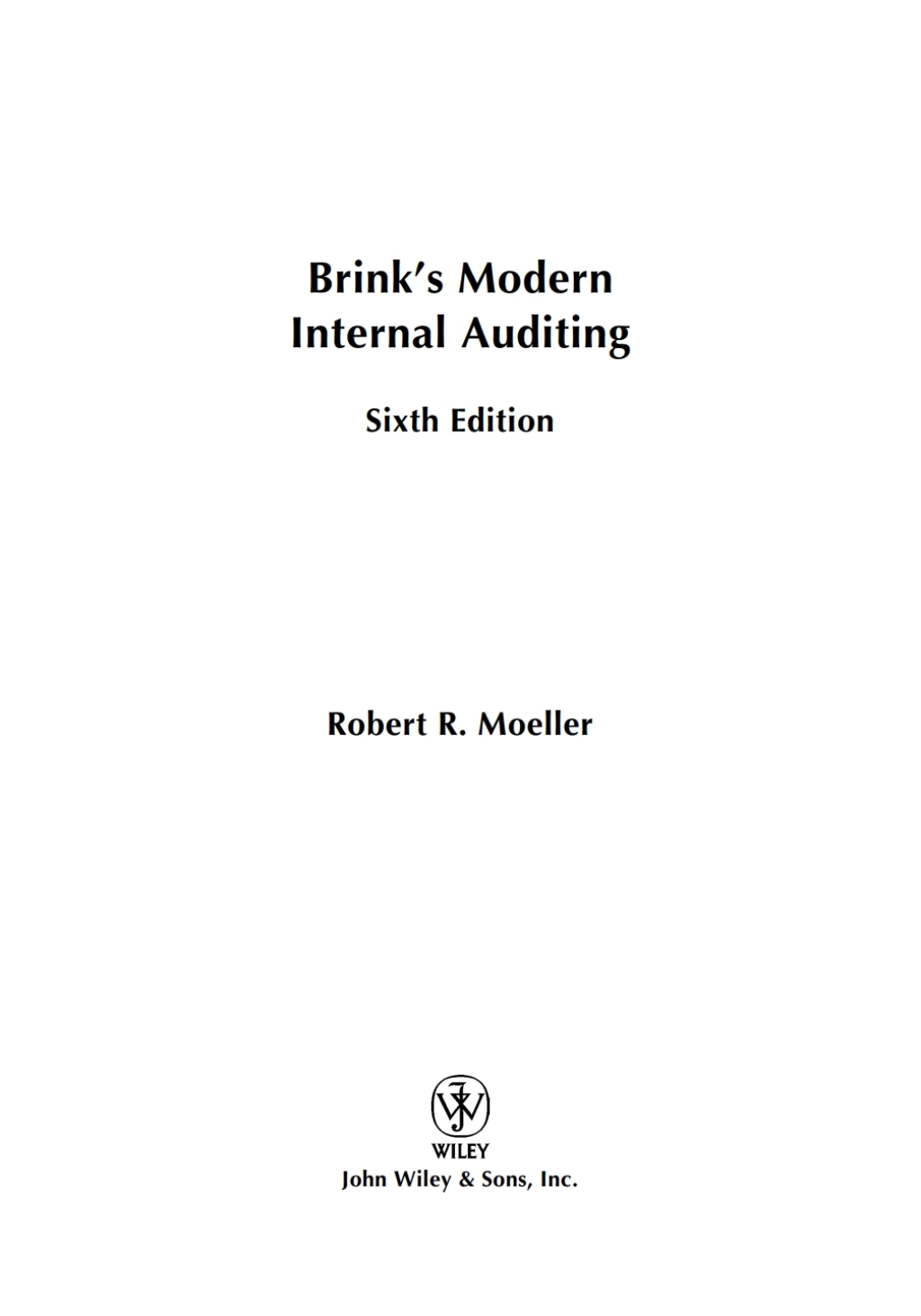 Brink's Modern Internal Auditing 6th Edition â€“ PDF/EPUB Version Downloadable