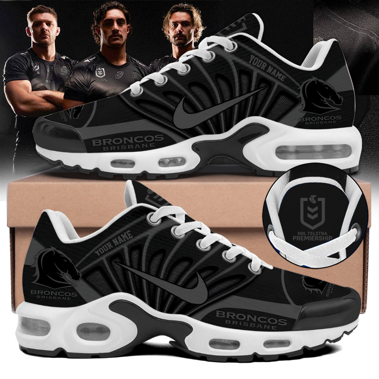 Brisbane Broncos Our 2025 Black New Max Soul Sneakers