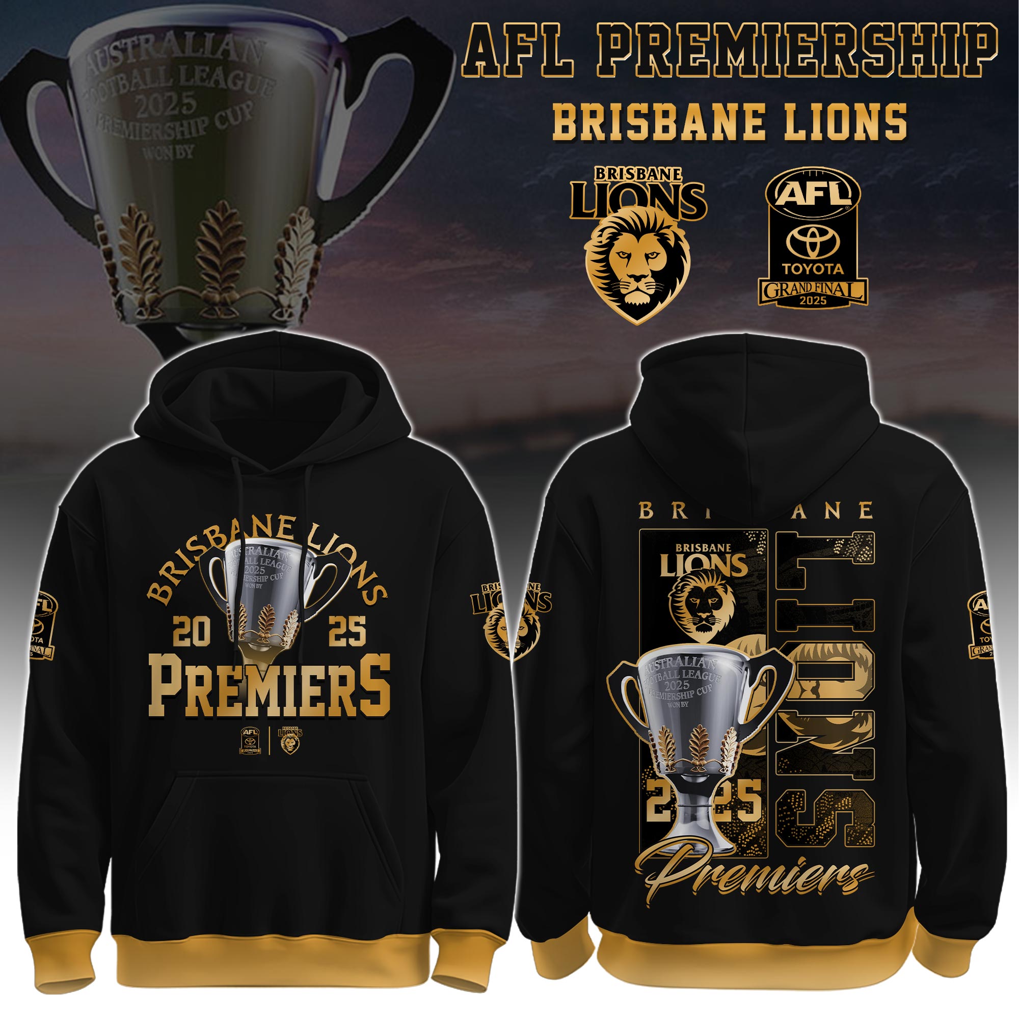 Brisbane Lionsâ€“ AFL 2025 Champions Hoodie