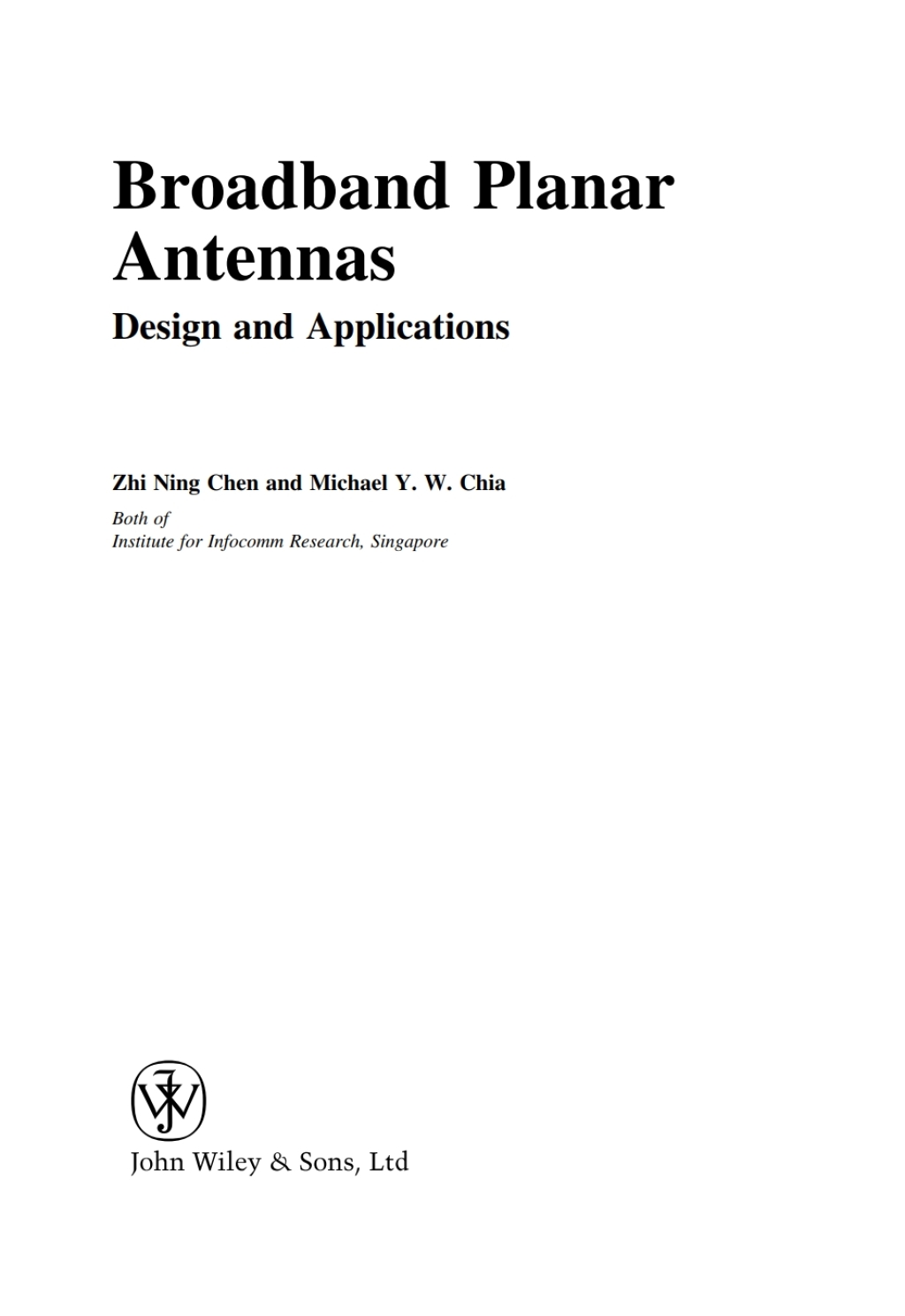Broadband Planar Antennas: Design and Applications Design and Applications 1st Edition â€“ PDF/EPUB Version Downloadable