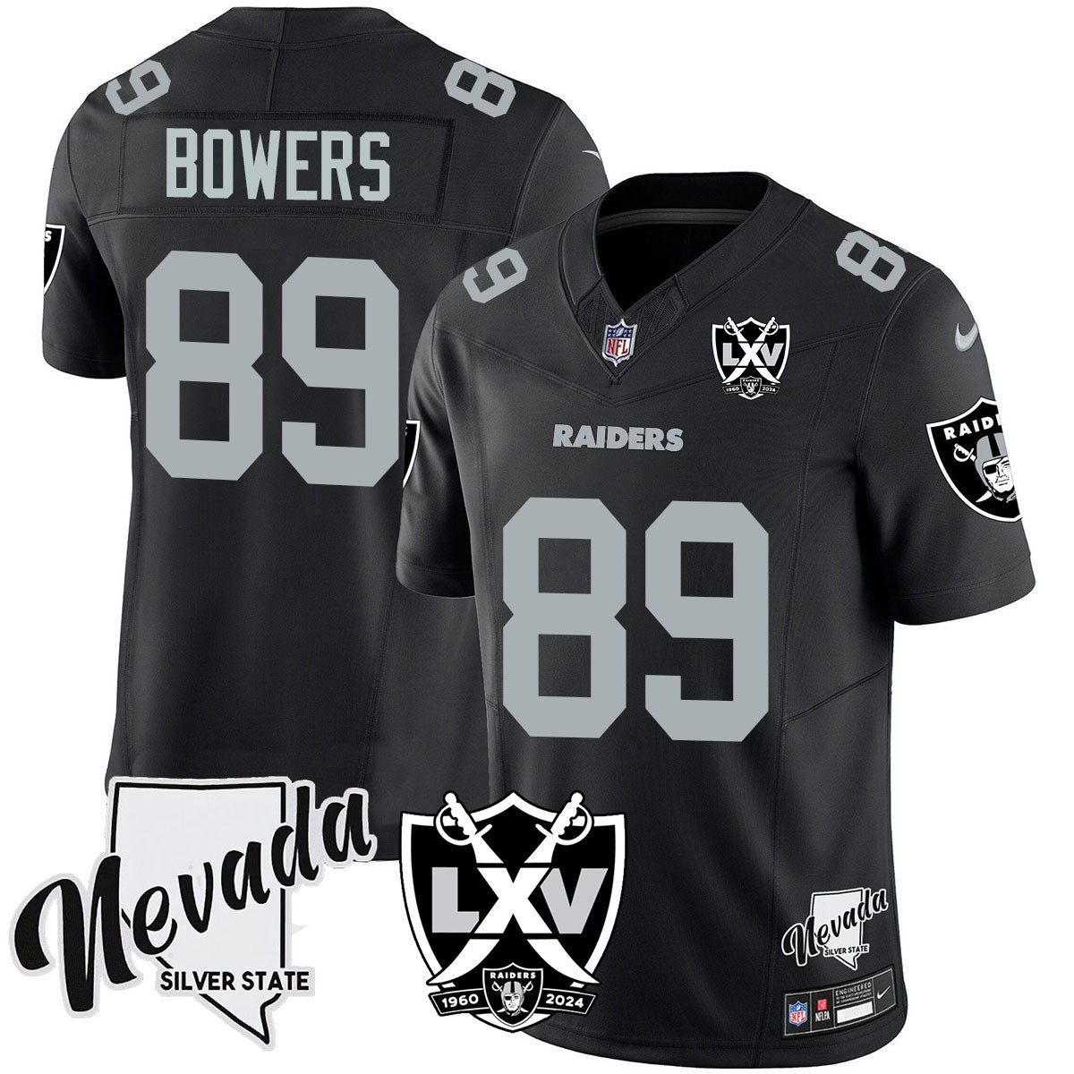 Brock Bowers Men's Las Vegas Raiders 2024 Vapor Limited Black Jersey - All Stitched