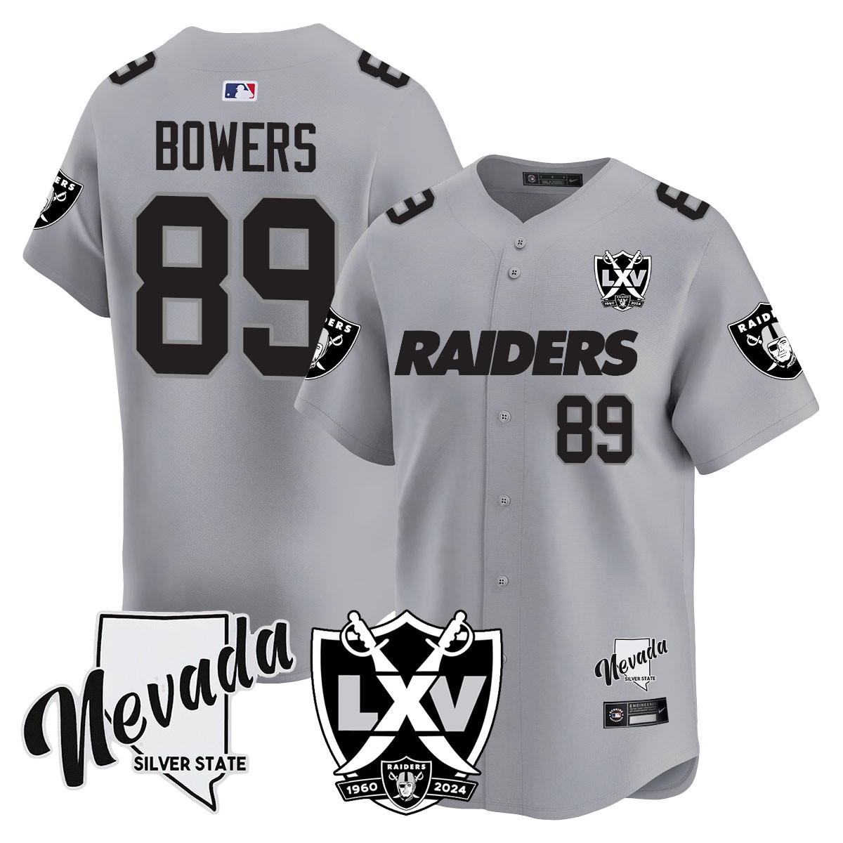 Brock Bowers Men's Las Vegas Raiders 2024 Vapor Premier Limited Silver Jersey - All Stitched