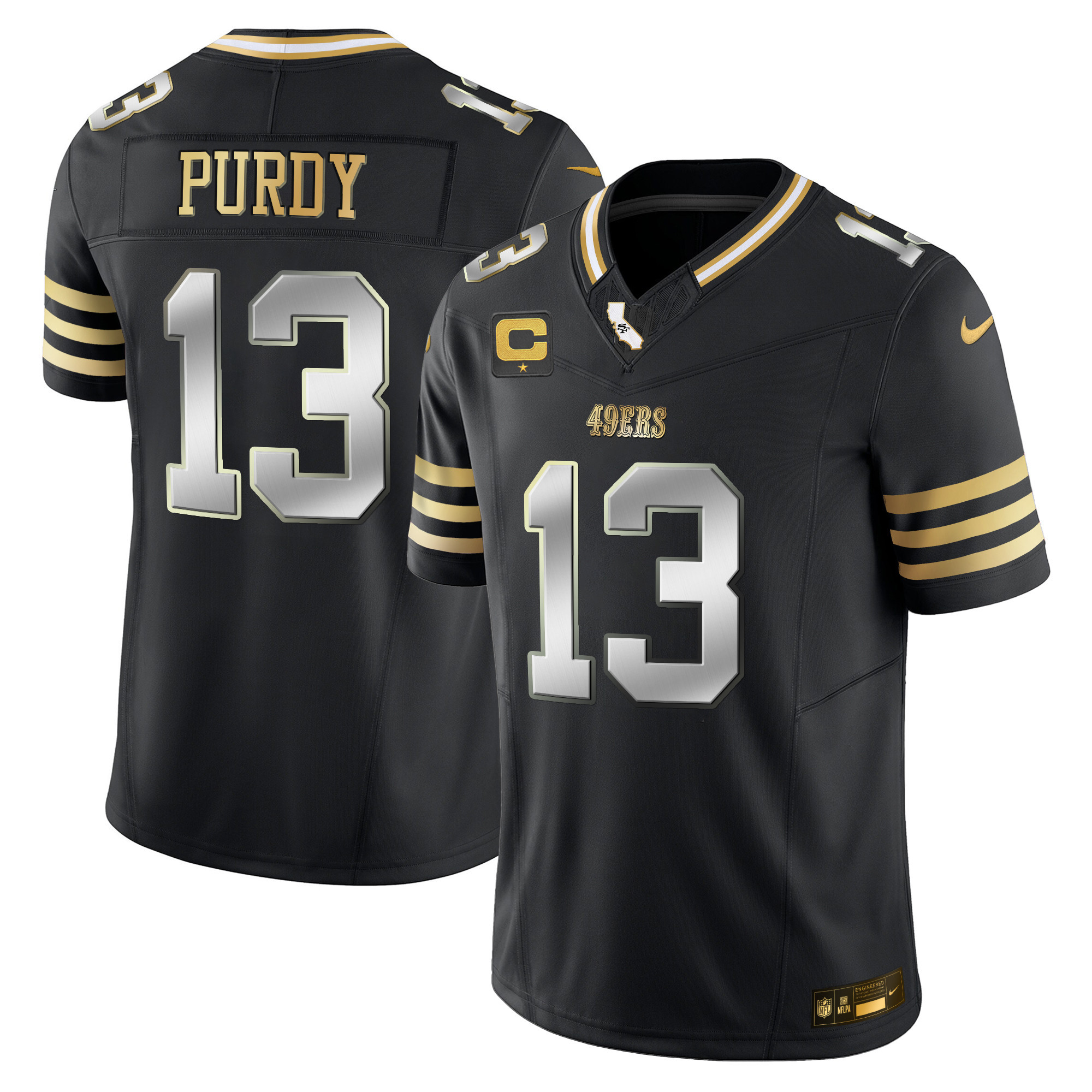 Brock Purdy Men's San Francisco 49ers 2024 Gold Vapor Black Limited Jersey - All Stitched