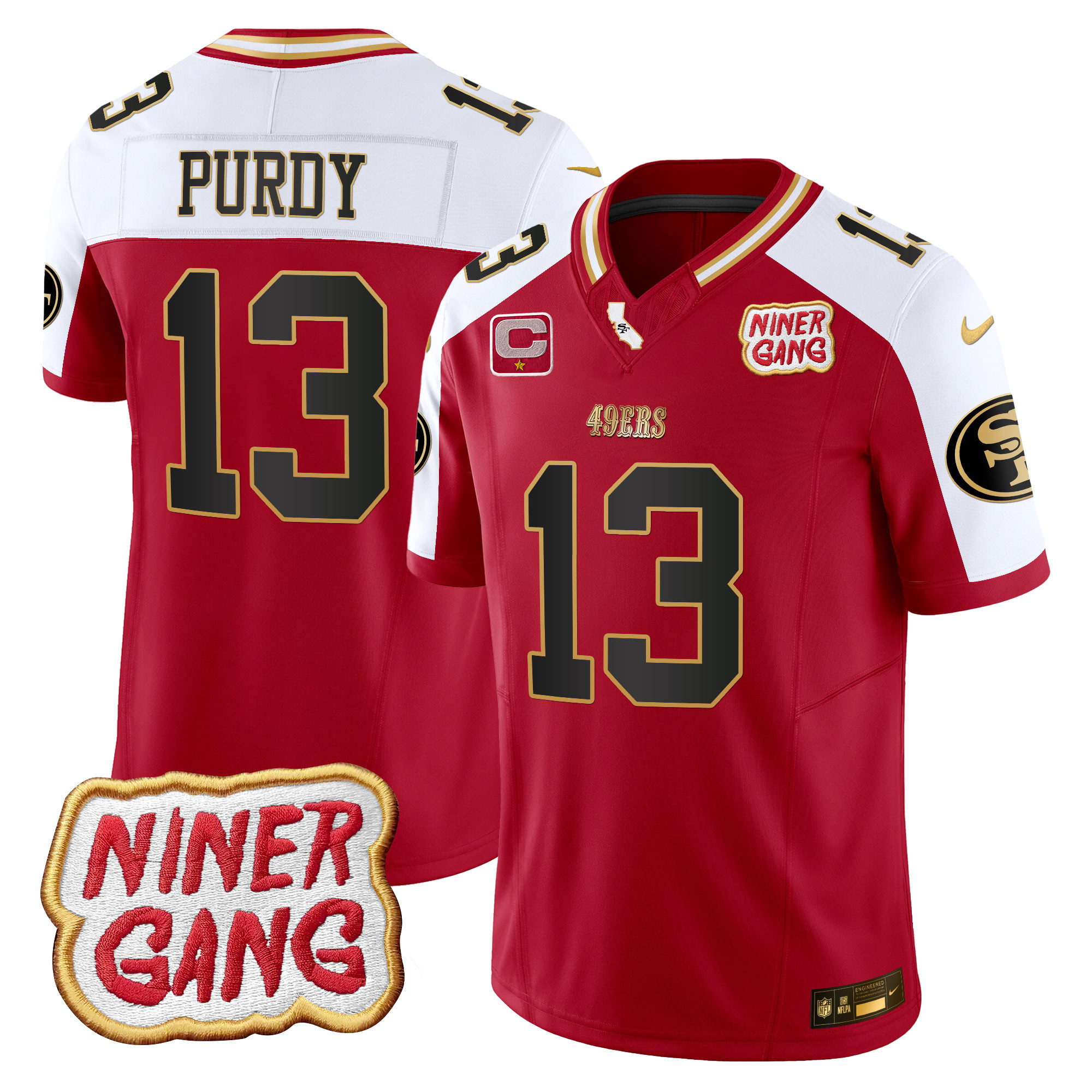 Brock Purdy Men's San Francisco 49ers 2024 Niner Gang Patch Vapor Alternate Jersey - All Stitched