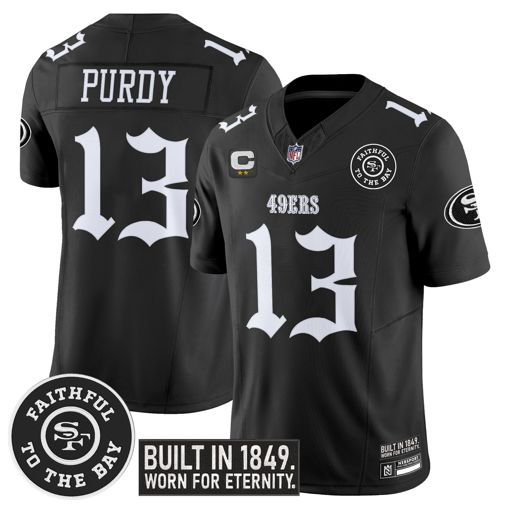 Brock Purdy Men's San Francisco 49ers 'Fog City Gothic Edition' Vapor Limited Black Jersey - All Stitched