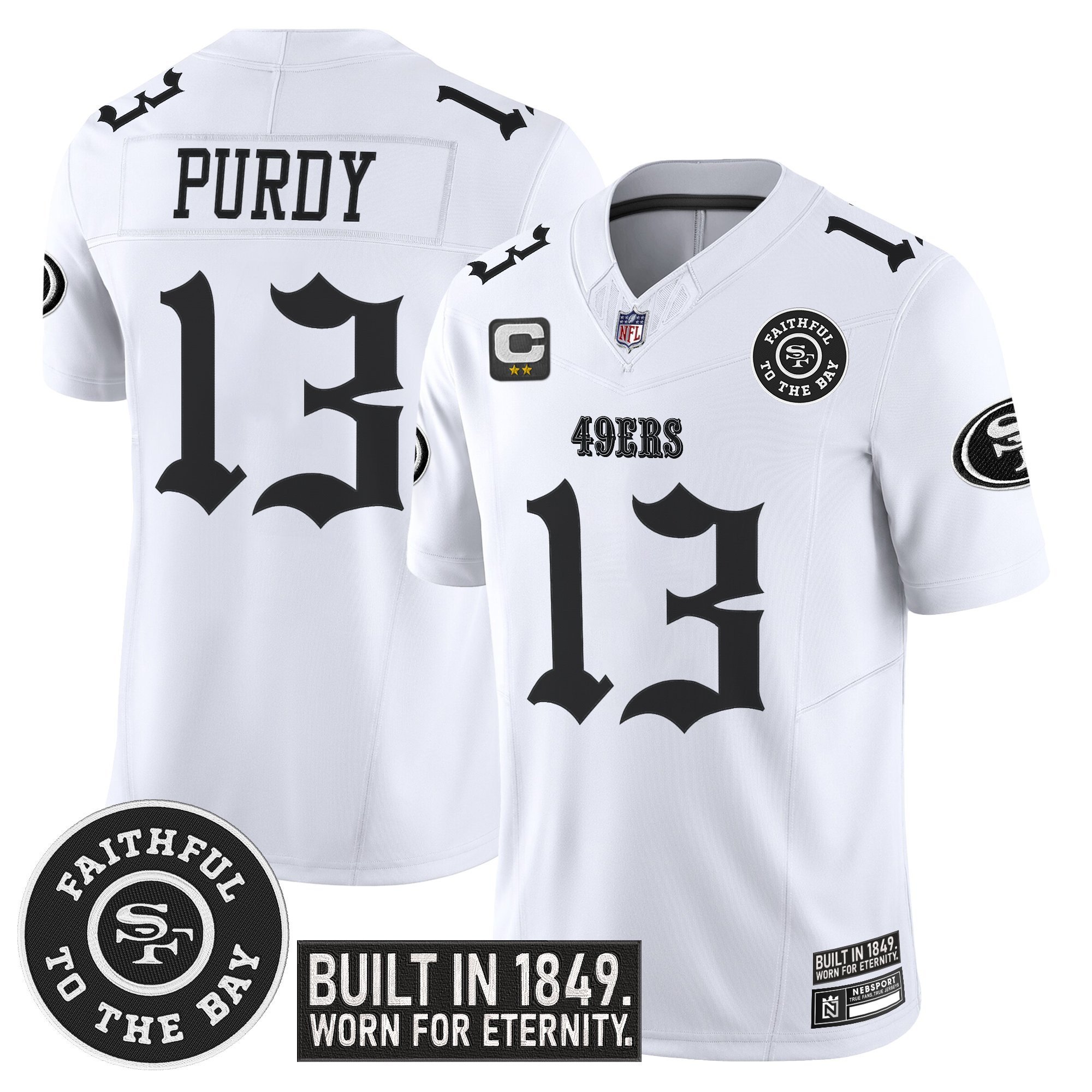 Brock Purdy Men's San Francisco 49ers 'Fog City Gothic Edition' Vapor Limited White Jersey - All Stitched