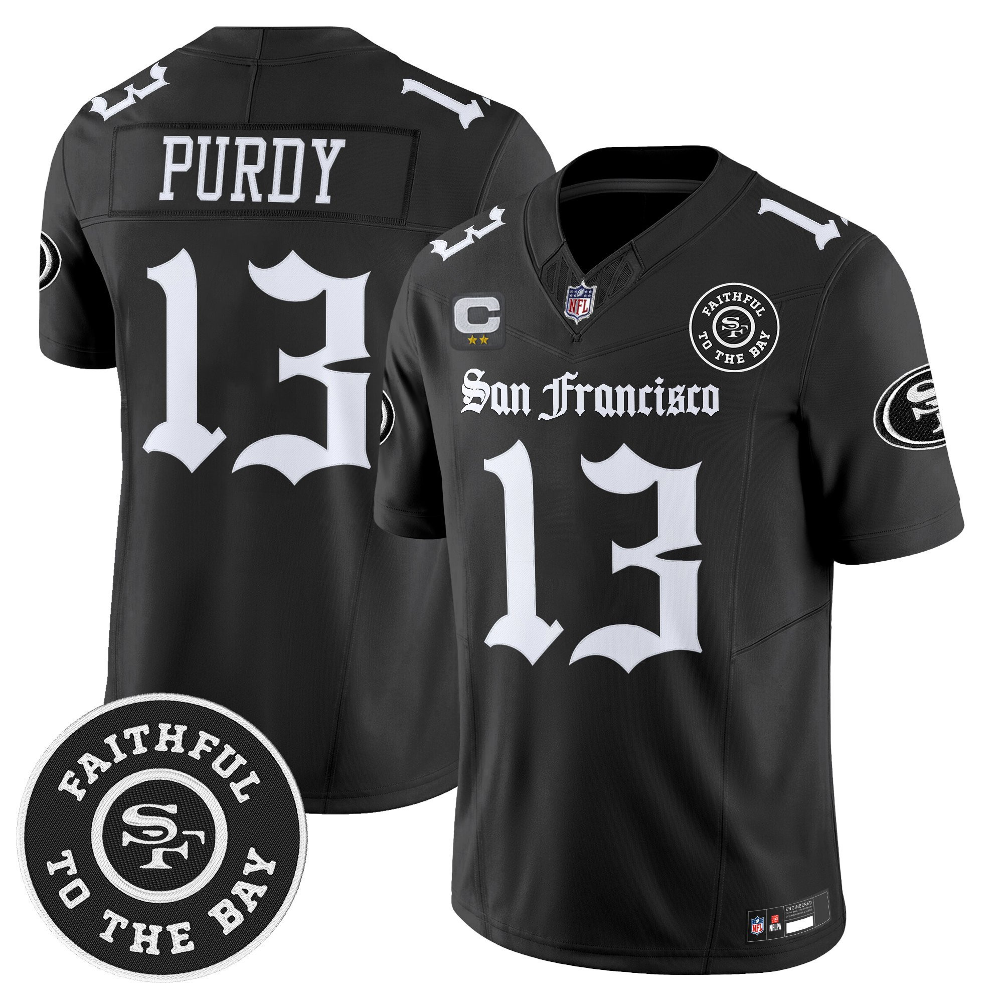 Brock Purdy Men's San Francisco 49ers 'Gothic Edition' Vapor Limited Black Jersey - All Stitched