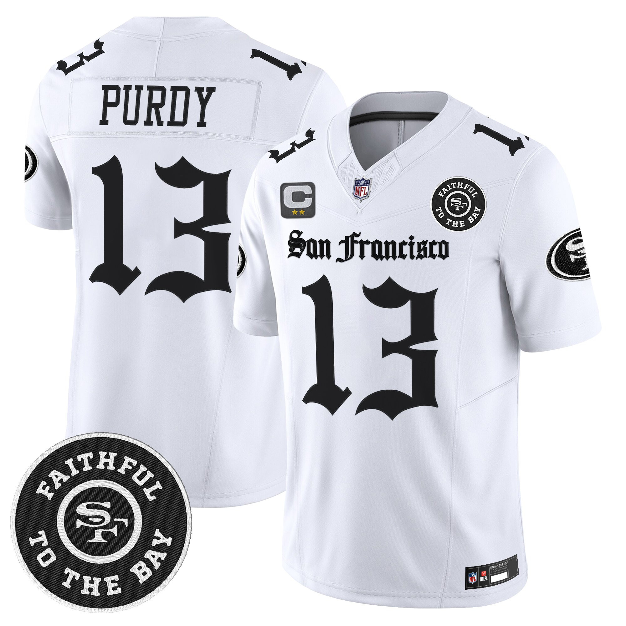 Brock Purdy Men's San Francisco 49ers 'Gothic Edition' Vapor Limited White Jersey - All Stitched