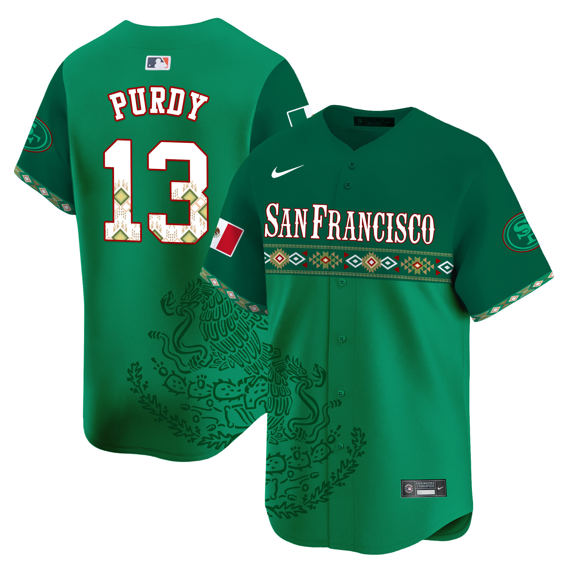Brock Purdy Men's San Francisco 49ers Mexico Vapor Premier Limited Jersey - Printed Green Jersey - All Stitched