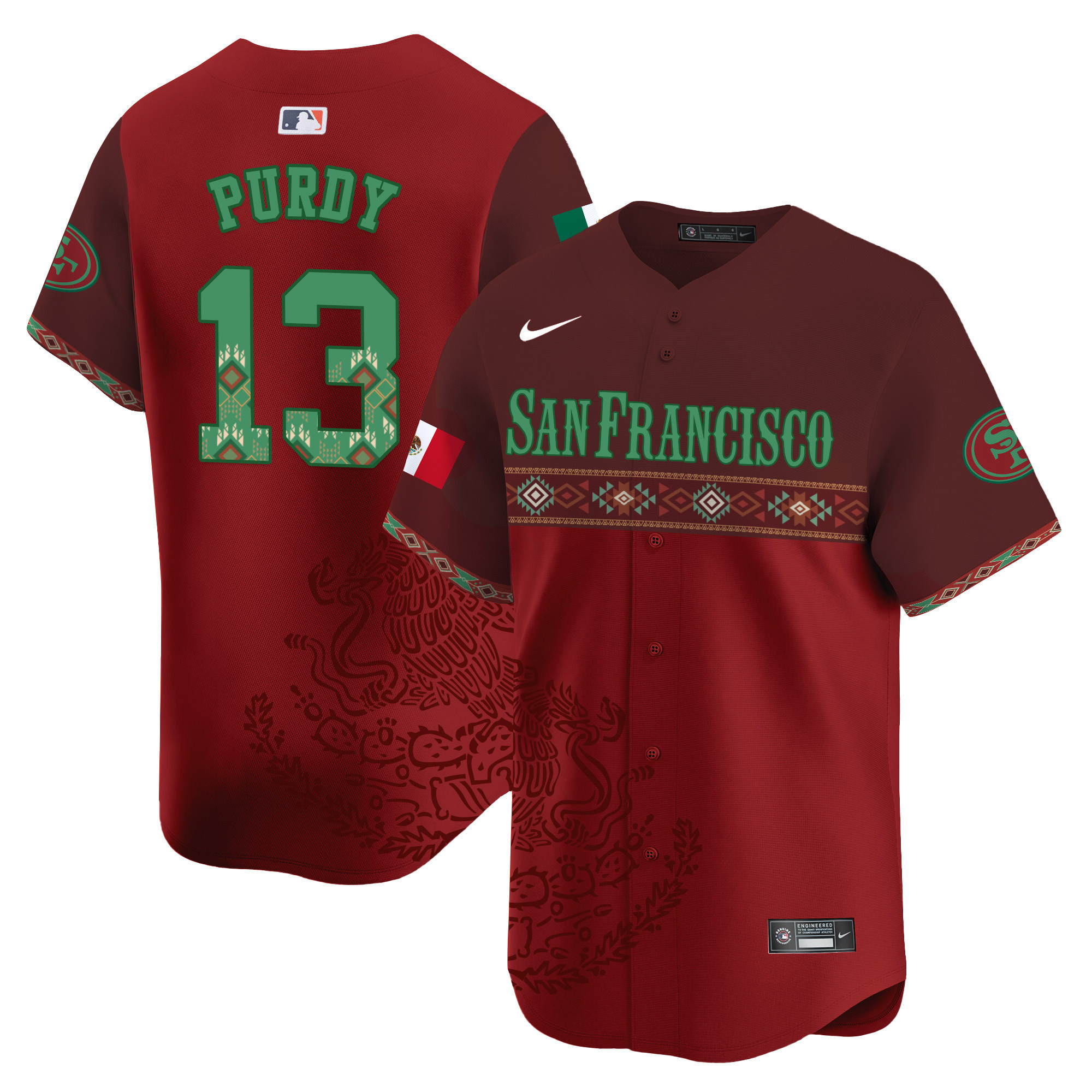Brock Purdy Men's San Francisco 49ers Mexico Vapor Premier Limited Jersey - Printed Red Jersey - All Stitched