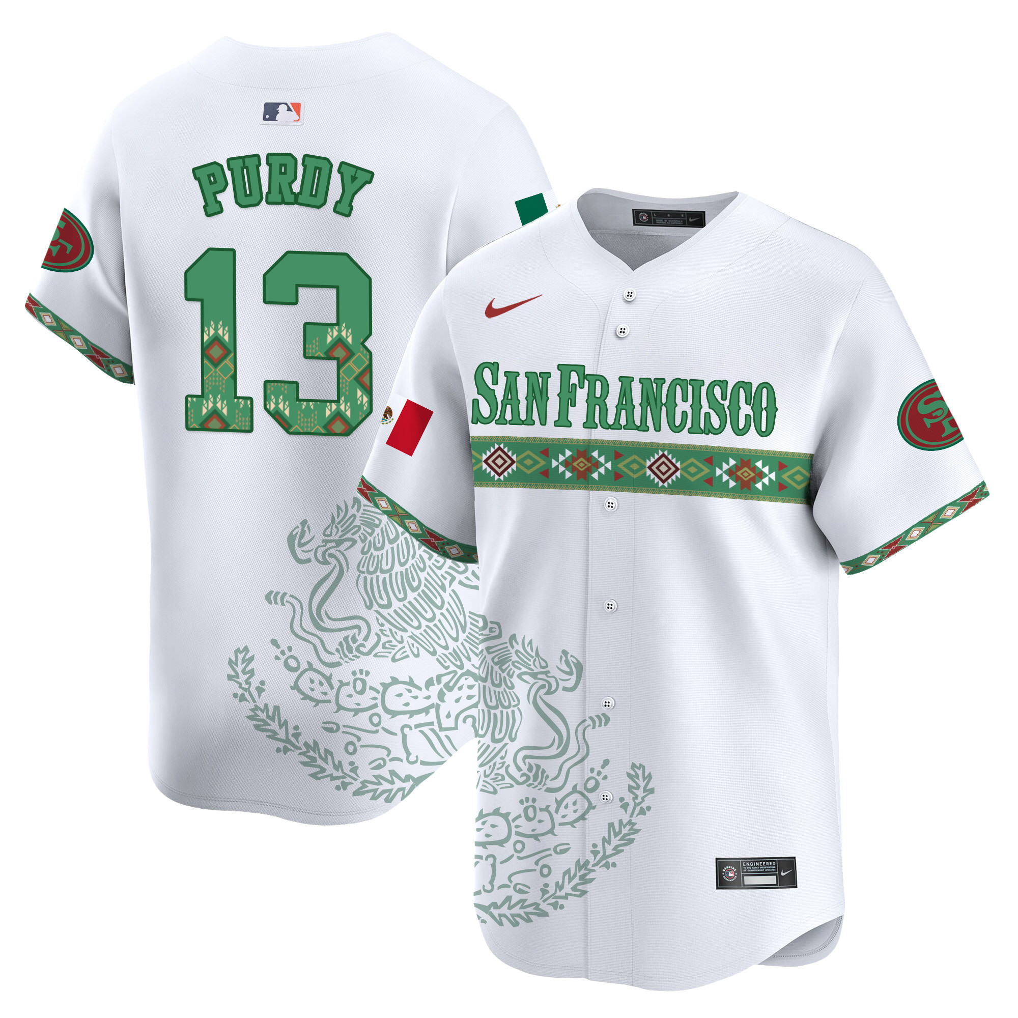 Brock Purdy Men's San Francisco 49ers Mexico Vapor Premier Limited Jersey - Printed White Jersey - All Stitched