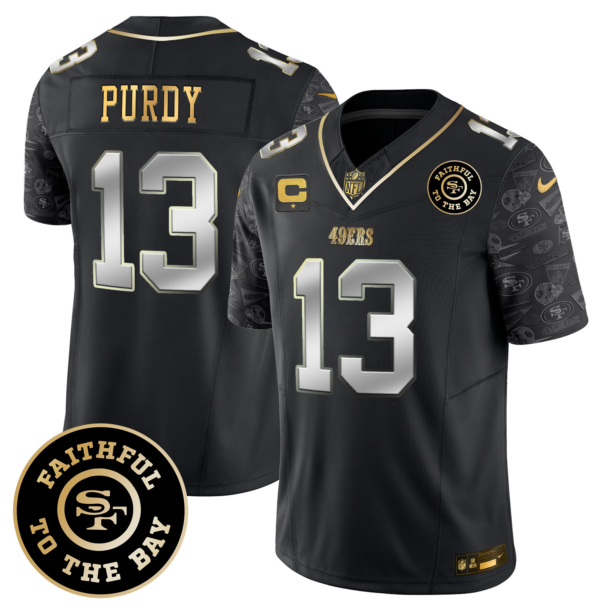 Brock Purdy Men's San Francisco 49ers Pattern Style Vapor Limited Black Limited Jersey - All Stitched