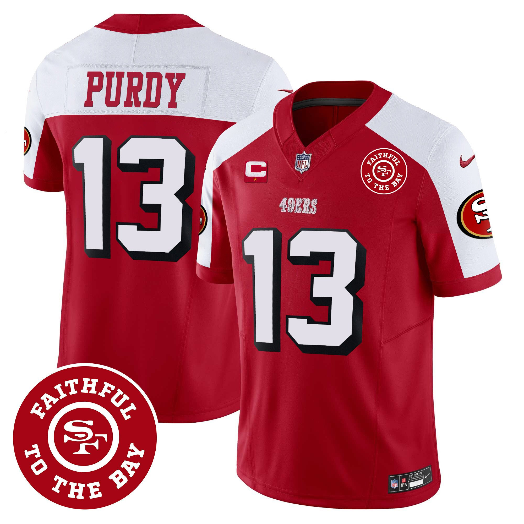 Brock Purdy San Francisco 49ers Faithful To The Bay Patch Vapor Red/White Jersey - All Stitched