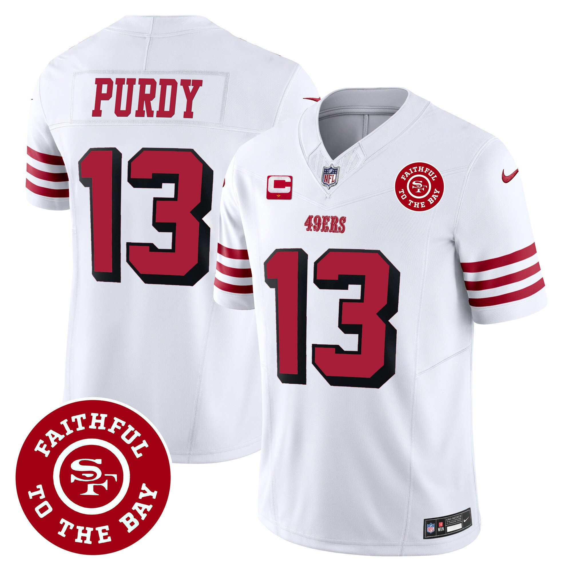 Brock Purdy San Francisco 49ers Faithful To The Bay Patch Vapor White Jersey - All Stitched