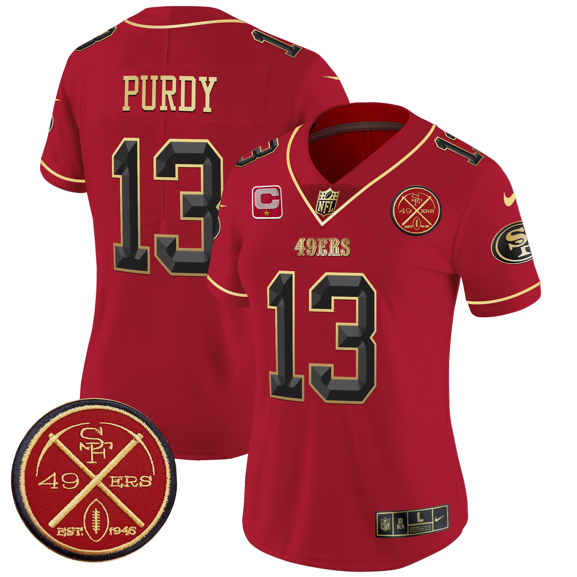 Brock Purdy Women's San Francisco 49ers Est.1946 Patch Vapor Limited Scarlet Limited Jersey - All Stitched