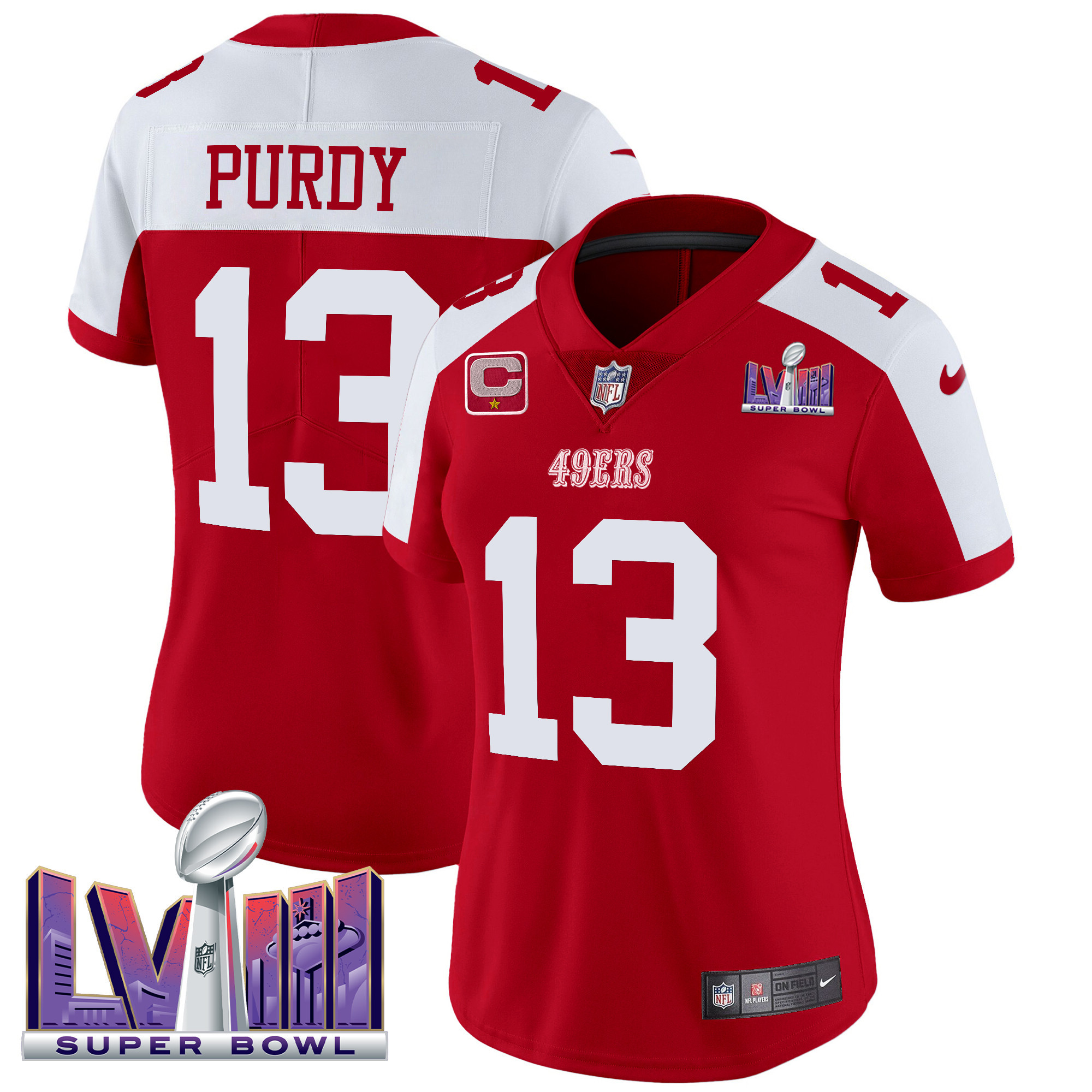 Brock Purdy Women's San Francisco 49ers Super Bowl LVIII Patch Vapor Limited Alternate Jersey - All Stitched