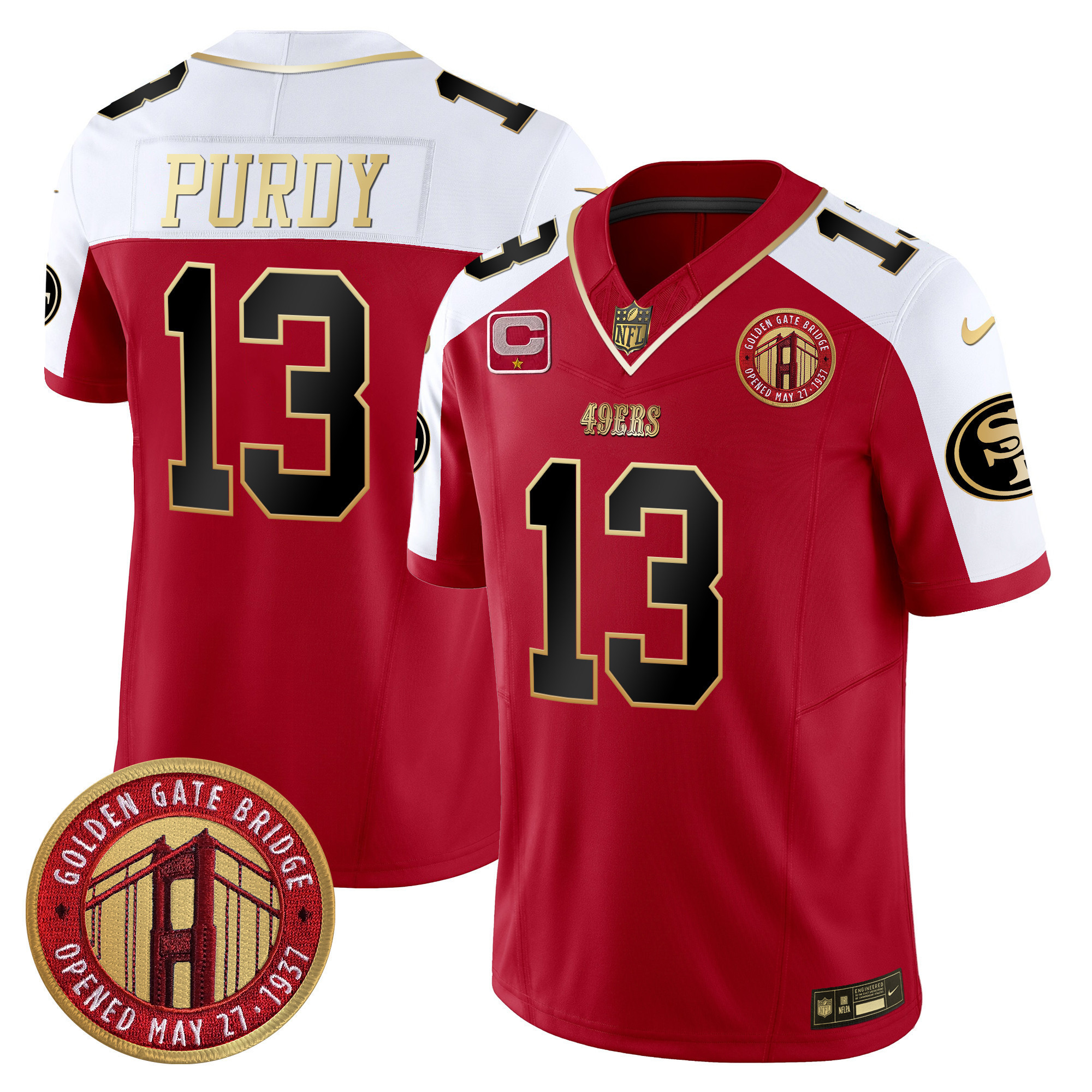 Brock Purdy Youth's San Francisco 49ers Golden Gate Bridge Patch Vapor Limited Alternate Jersey - All Stitched