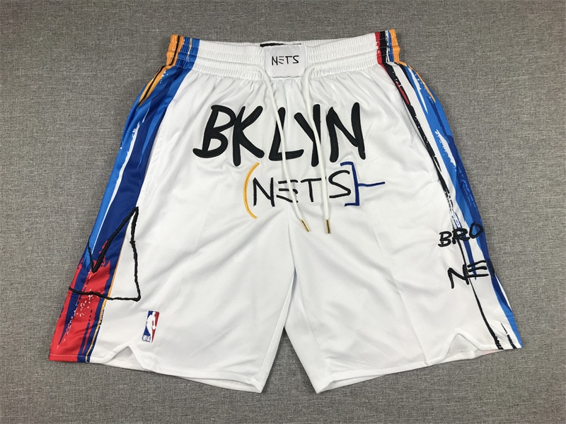 Brooklyn Nets 2023 White City Edition Shorts - Basketball Shorts Store