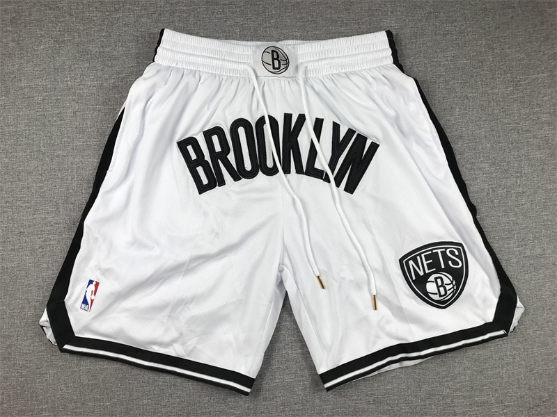 Brooklyn Nets Icon Swingman Shorts - White - Basketball Shorts Store