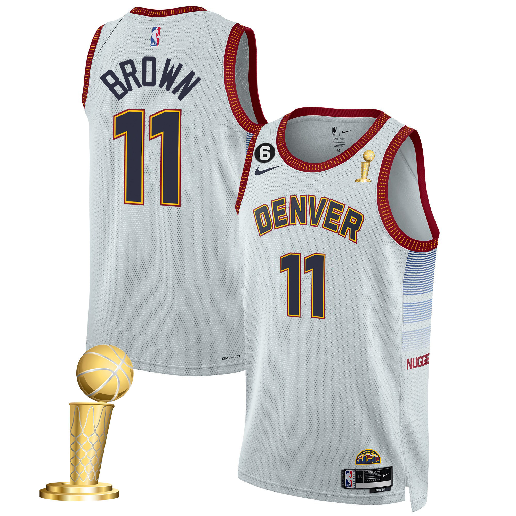 Bruce Brown Youth's Denver Nuggets 2023 Champions City Jersey Collection - All Stitched