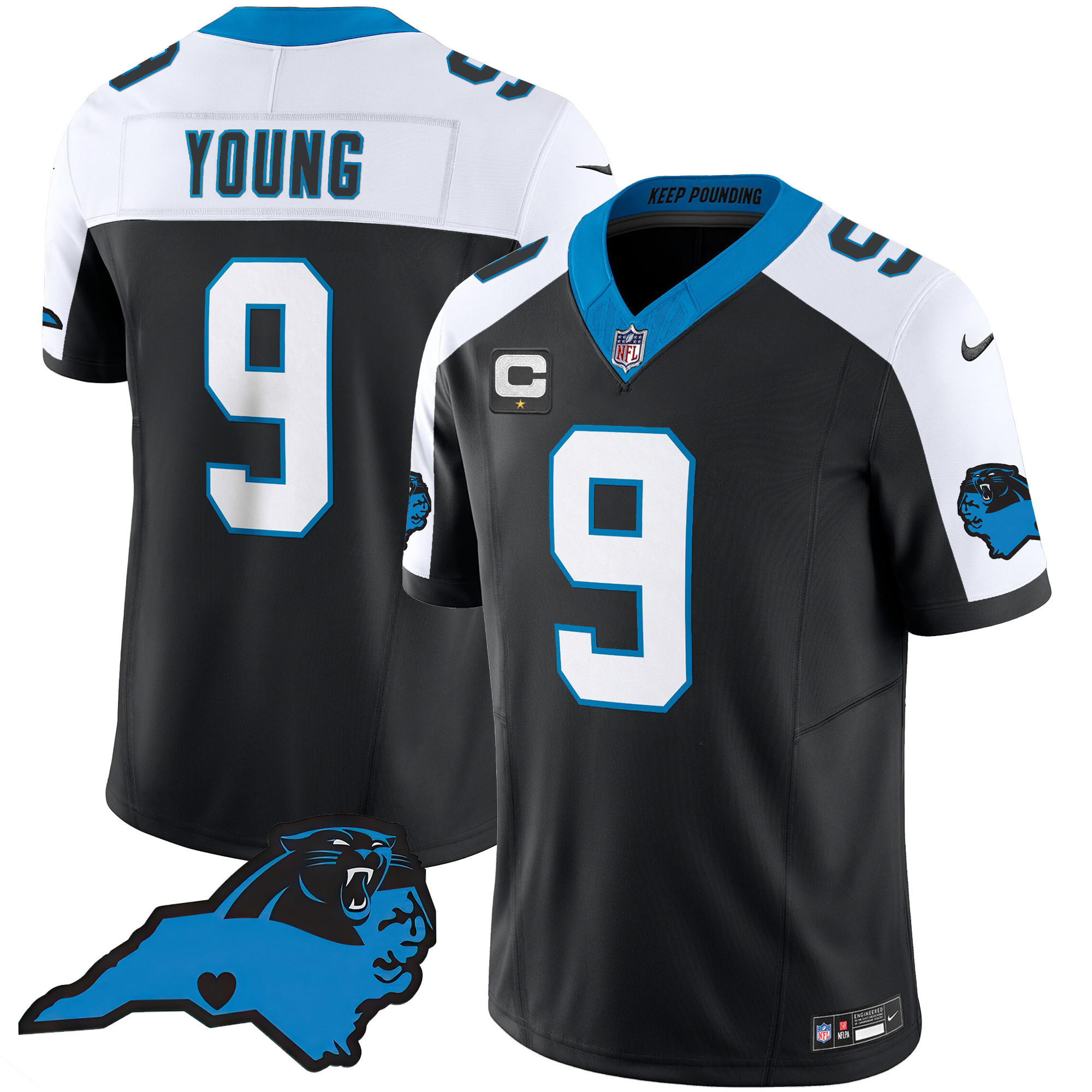 Bryce Young Men's Carolina Panthers Vapor Limited Black Alternate Jersey - All Stitched