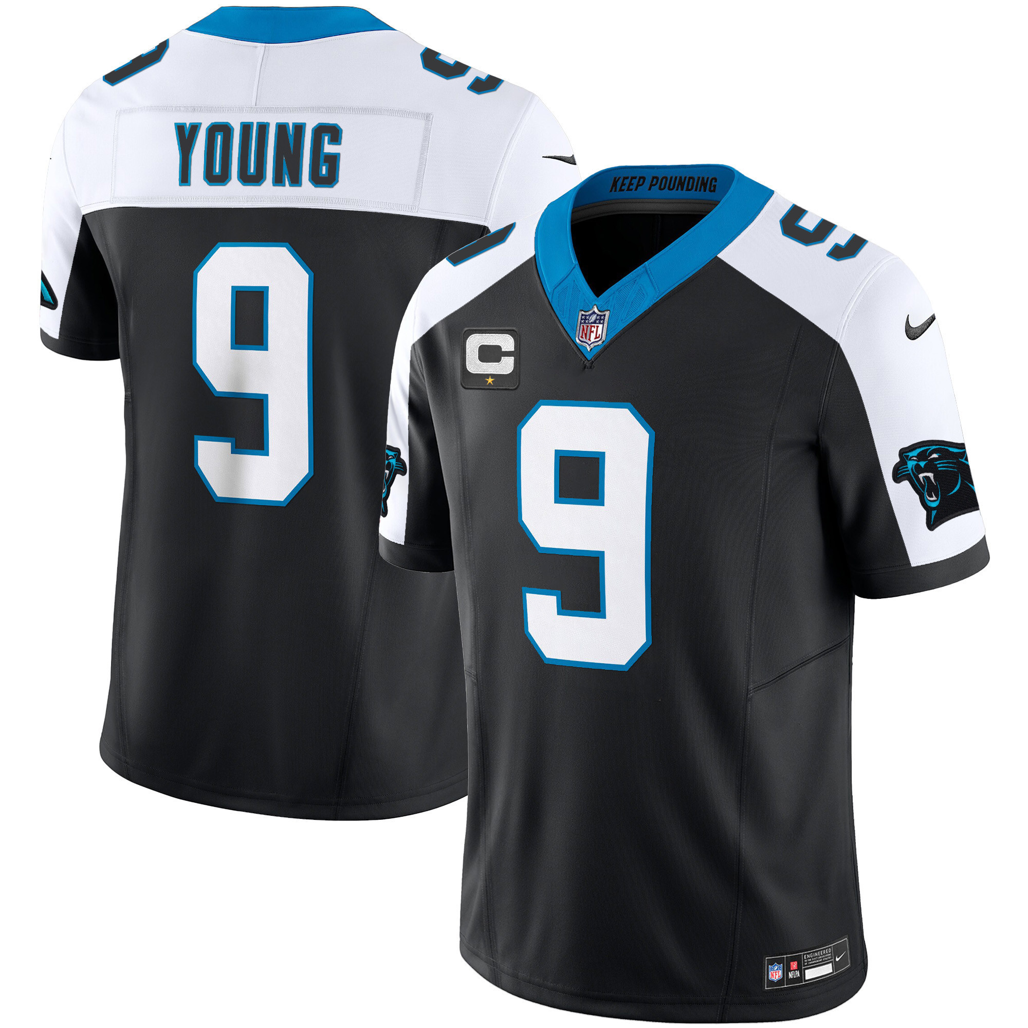 Bryce Young Men's Carolina Panthers Vapor Limited Black Alternate Jersey - All Stitched