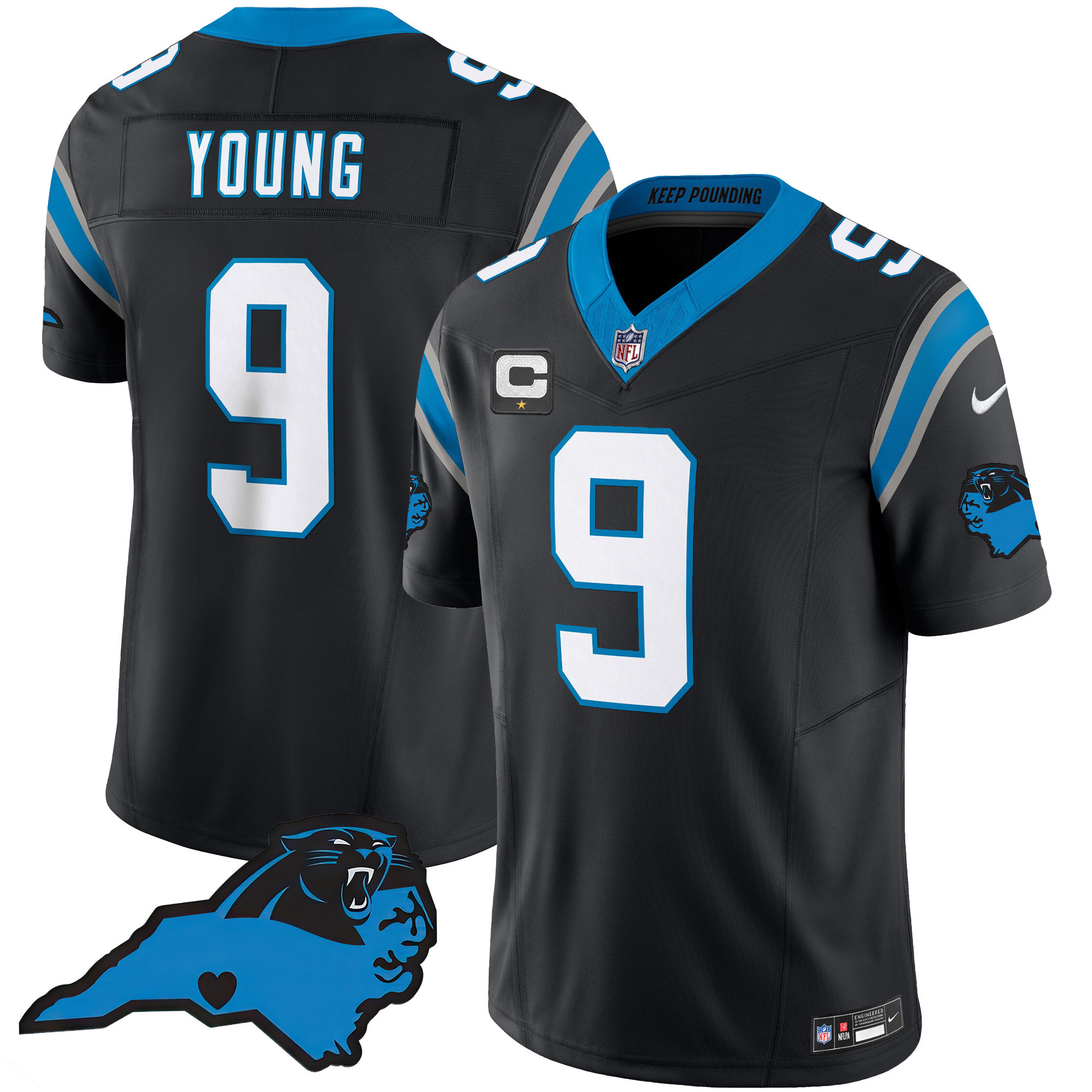 Bryce Young Men's Carolina Panthers Vapor Limited Black Jersey - All Stitched