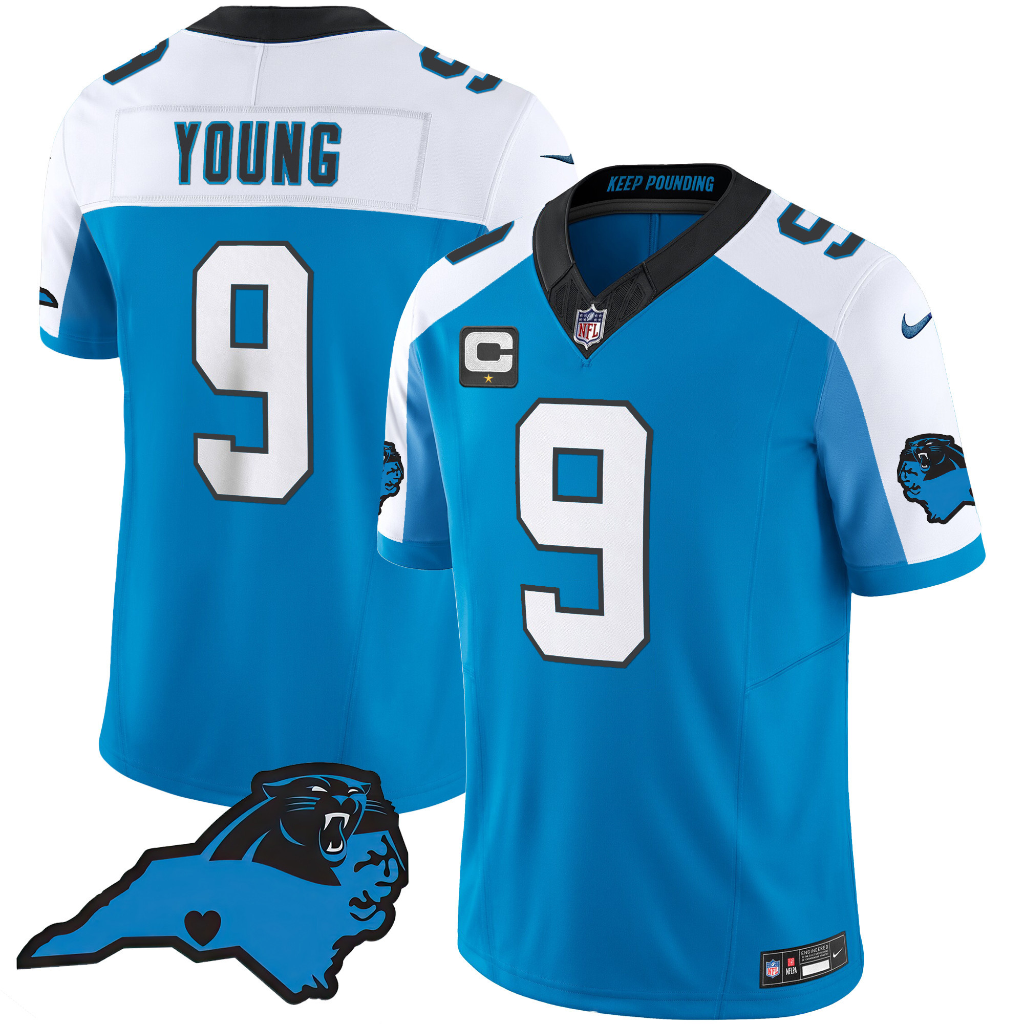 Bryce Young Men's Carolina Panthers Vapor Limited Blue Alternate Jersey - All Stitched