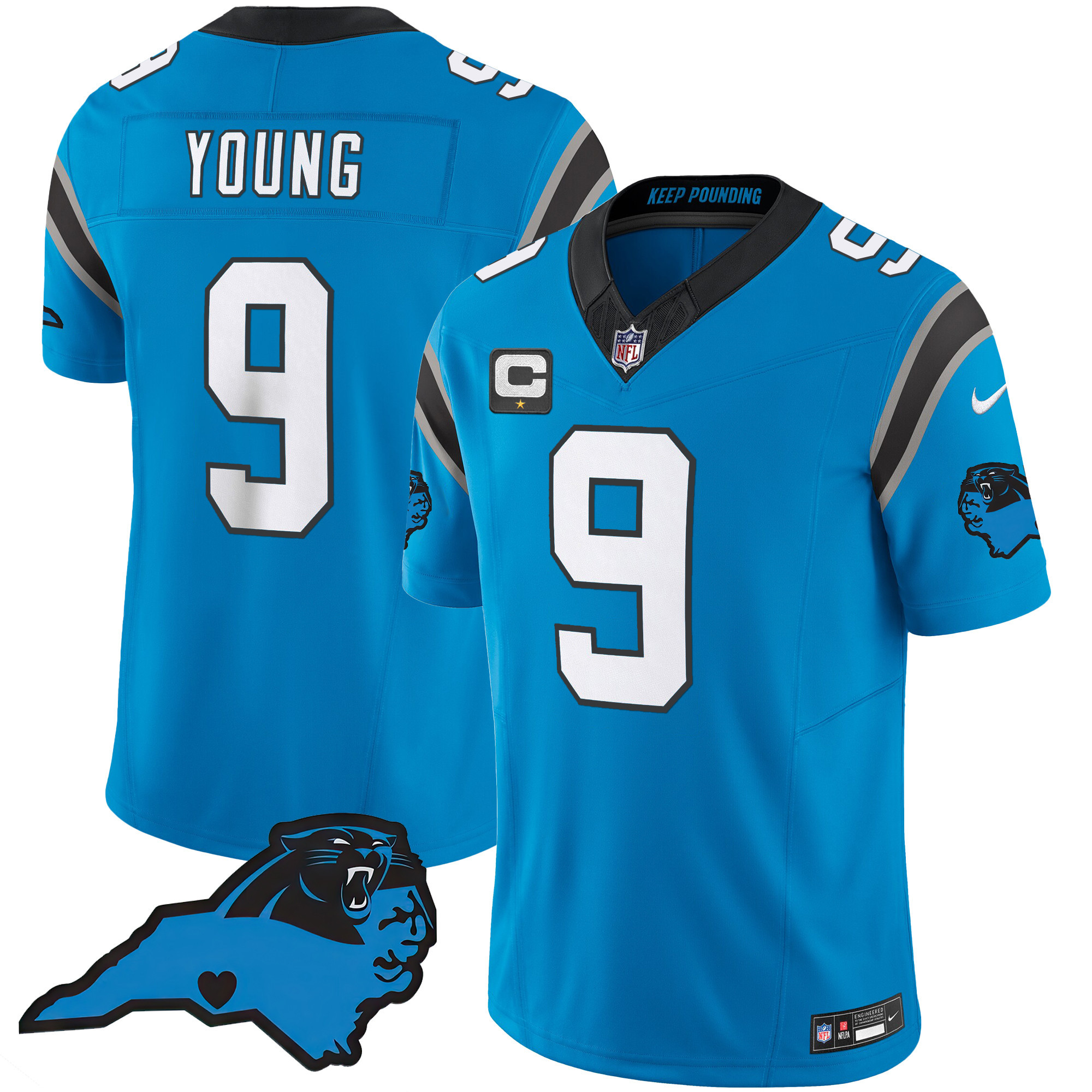 Bryce Young Men's Carolina Panthers Vapor Limited Blue Jersey - All Stitched