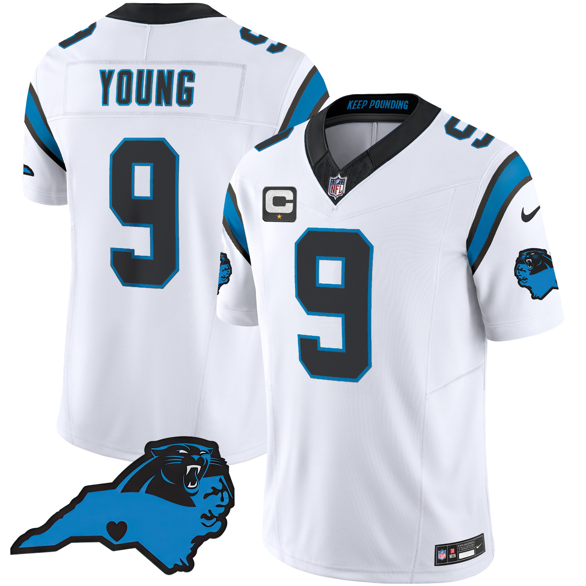 Bryce Young Men's Carolina Panthers Vapor Limited White Jersey - All Stitched