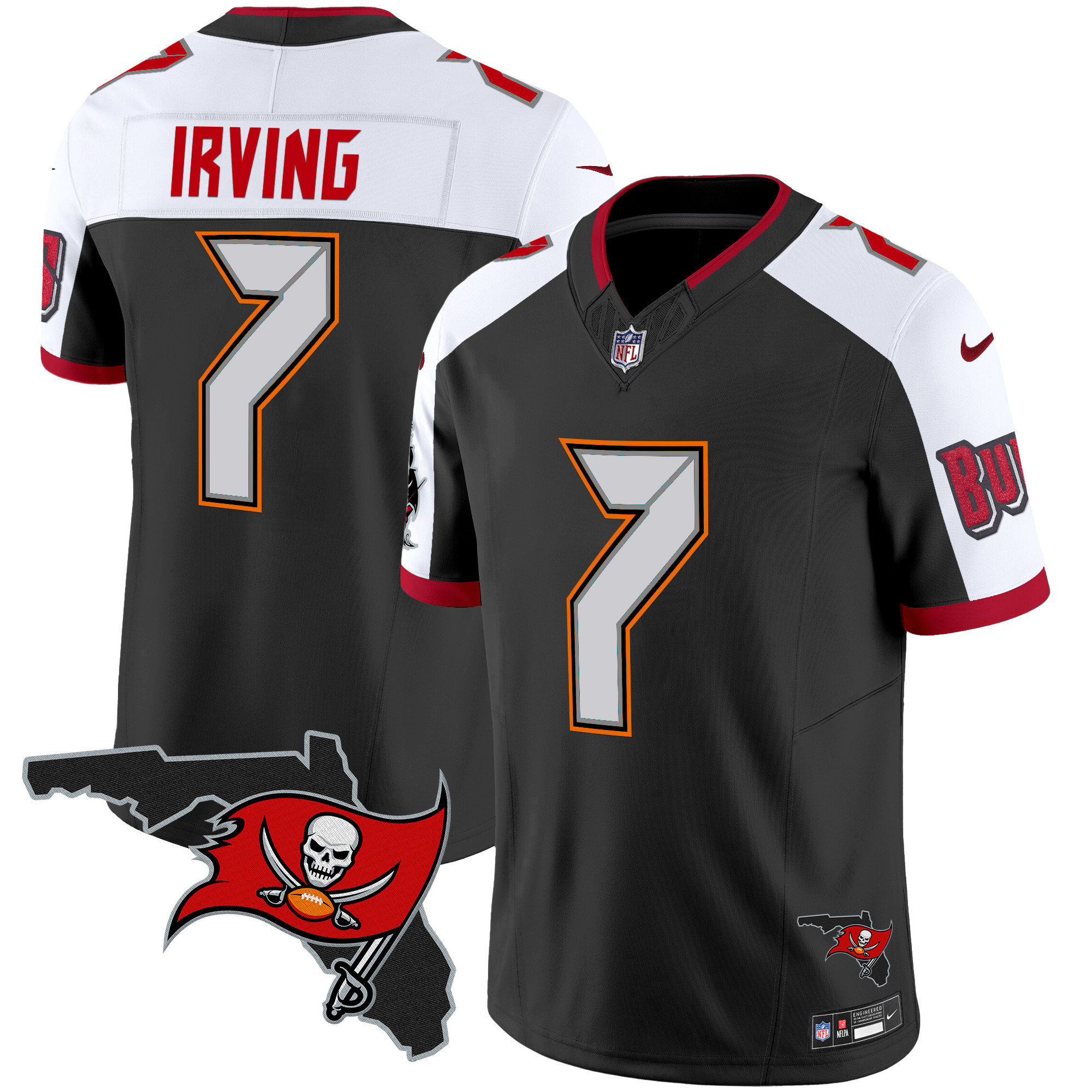 Bucky Irving Men's Tampa Bay Buccaneers Florida Patch Vapor Limited Black Alternate Jersey - All Stitched