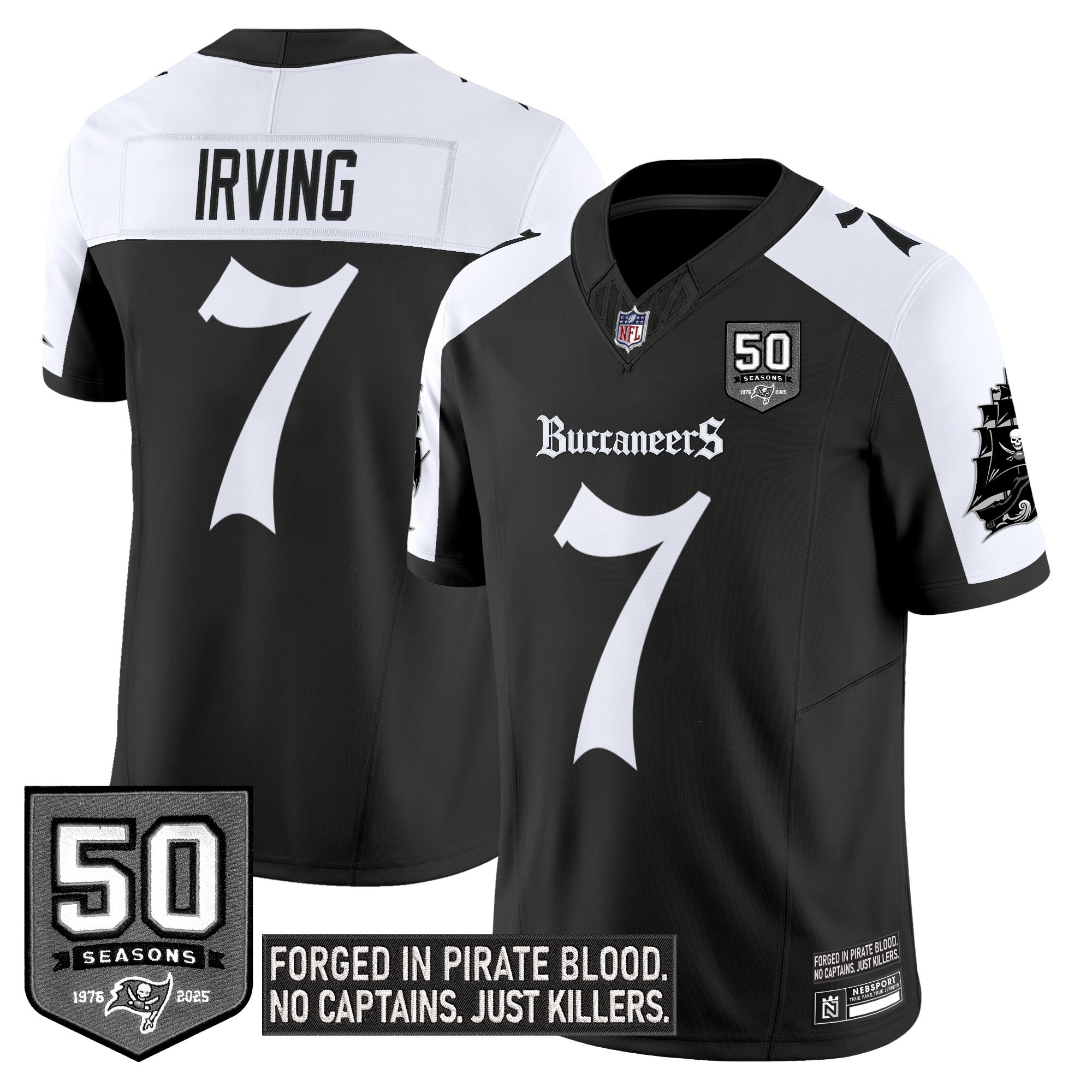 Bucky Irving Men's Tampa Bay Buccaneers 'Gothic Pirate Shadows Edition' Limited Alternate Jersey - All Stitched