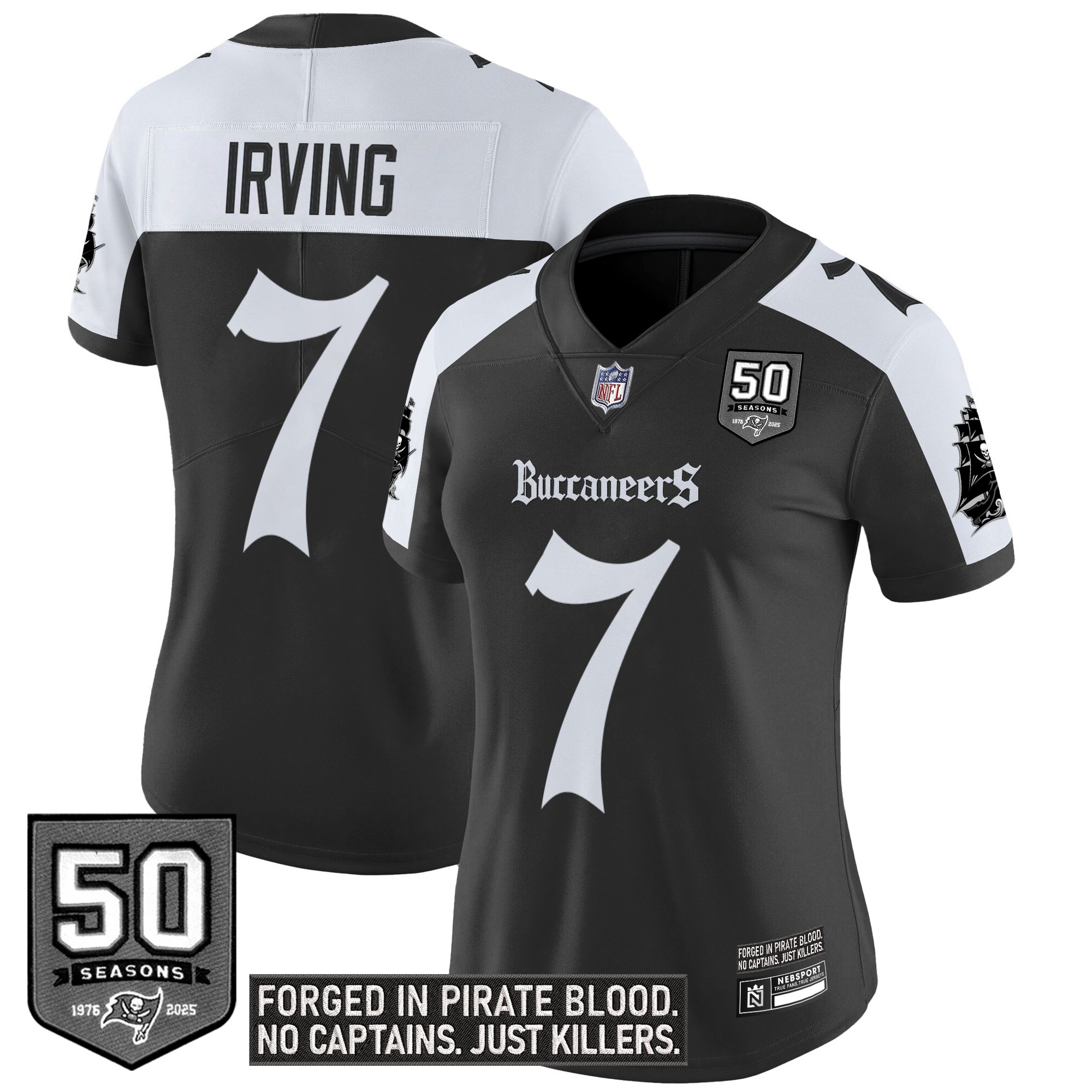 Bucky Irving Women's Tampa Bay Buccaneers 'Gothic Pirate Shadows Edition' Vapor Limited Alternate Jersey - All Stitched