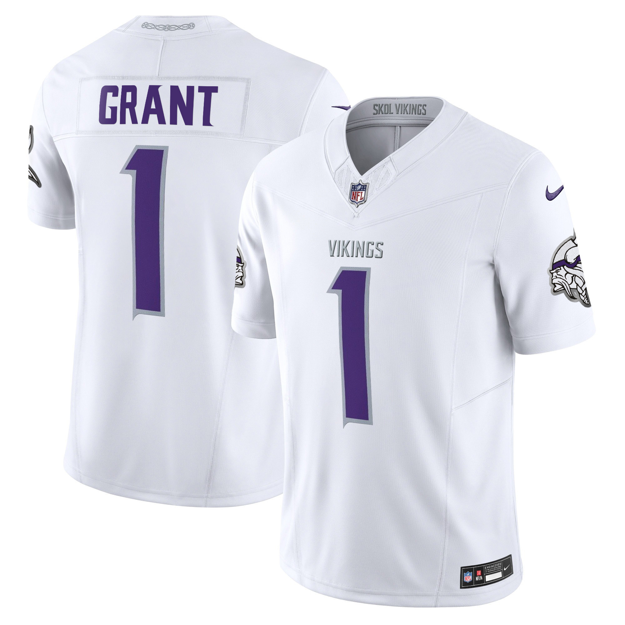 Bud Grant Men's 2024 Minnesota Vikings Winter Warrior Vapor Limited White Limited Jersey - All Stitched