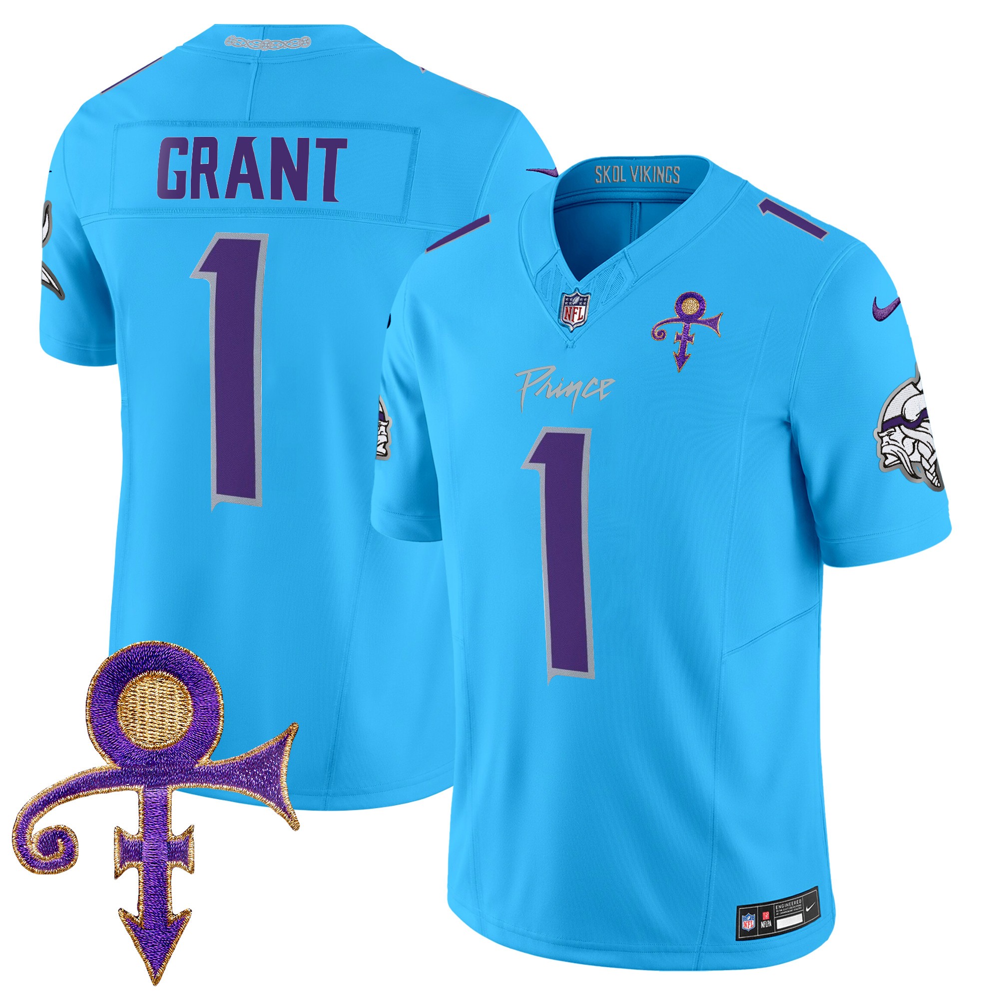Bud Grant Men's Minnesota Vikings 2024 Prince Vapor Limited Light Blue Jersey - All Stitched